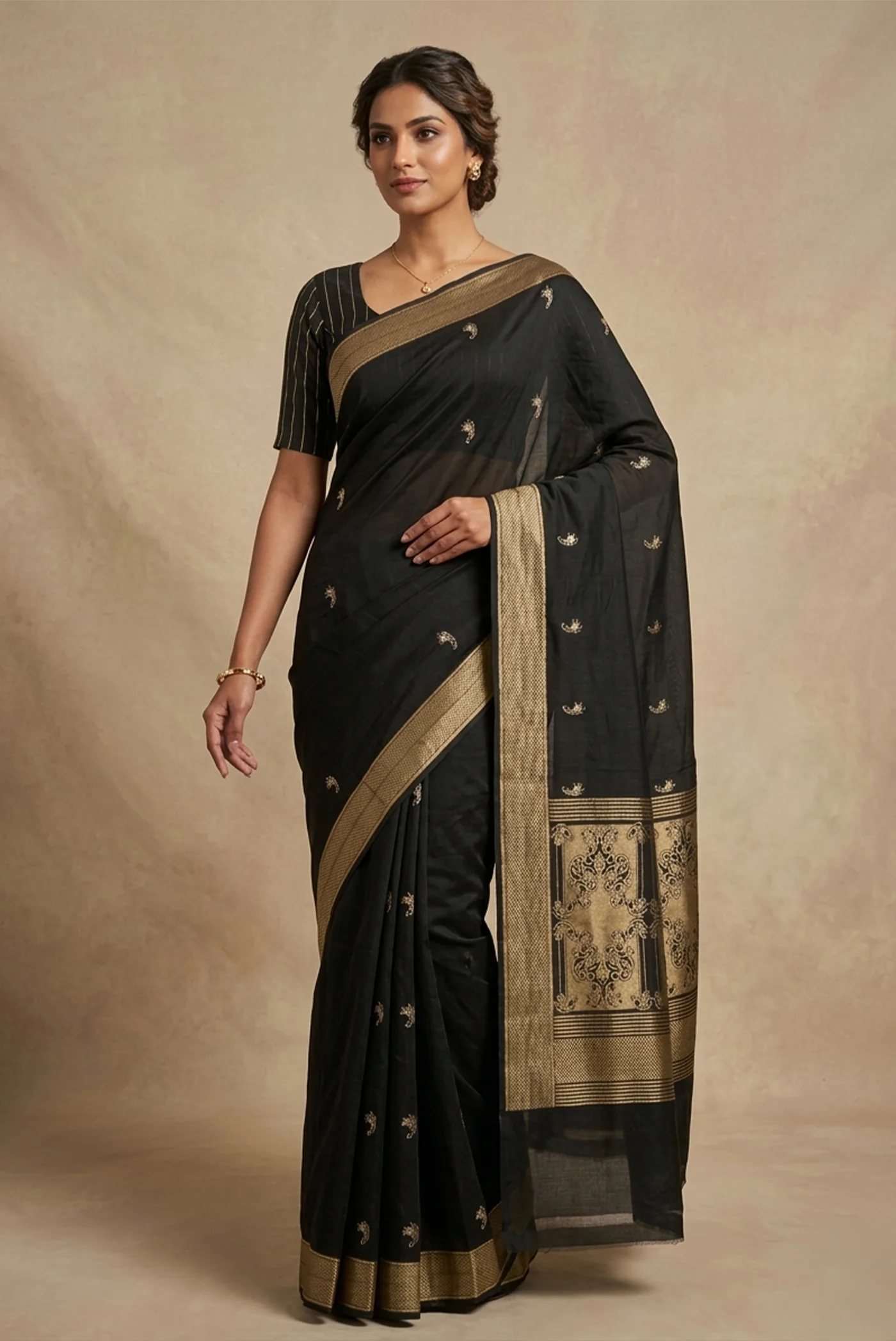 Shyama-Black Banarasi Katan Silk Saree