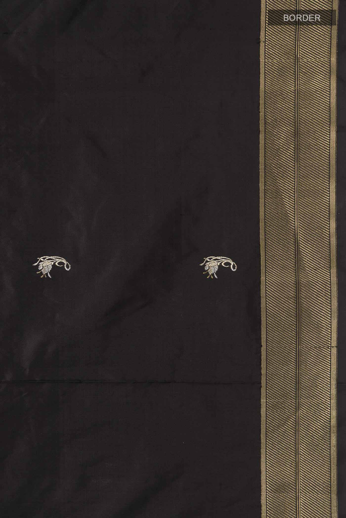 Shyama-Black Banarasi Katan Silk Saree - Image 4