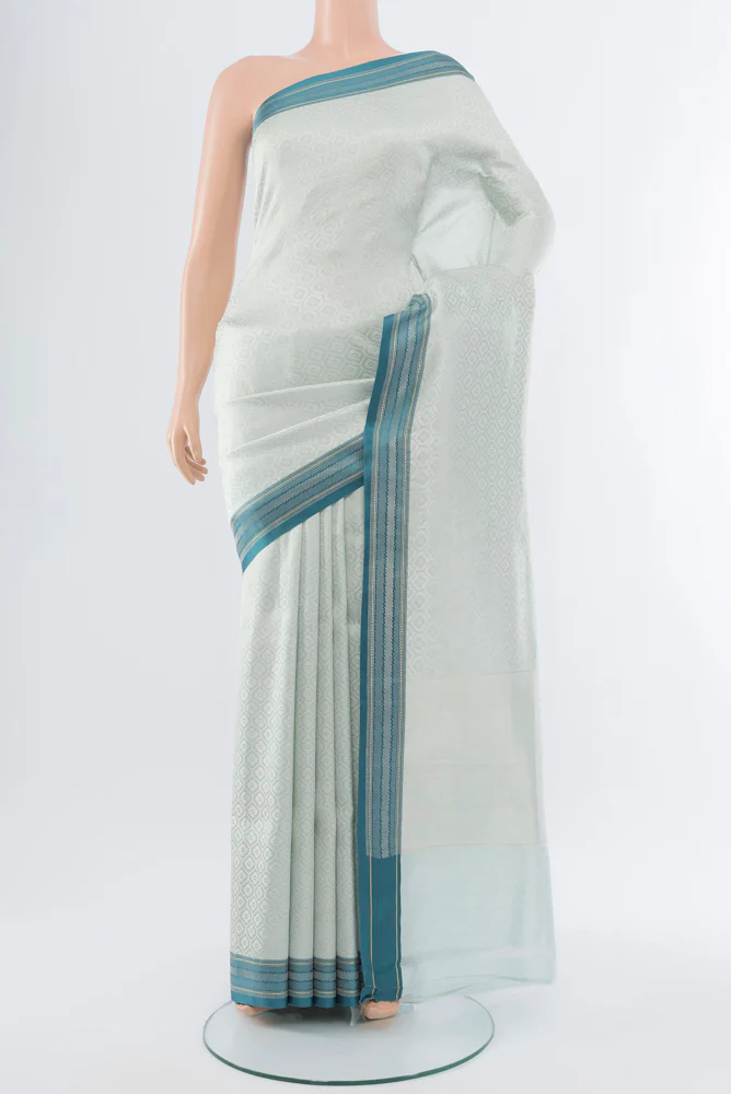Silver Banarasi Silk Saree