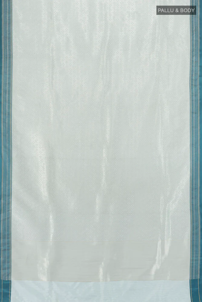 Silver Banarasi Silk Saree - Image 5