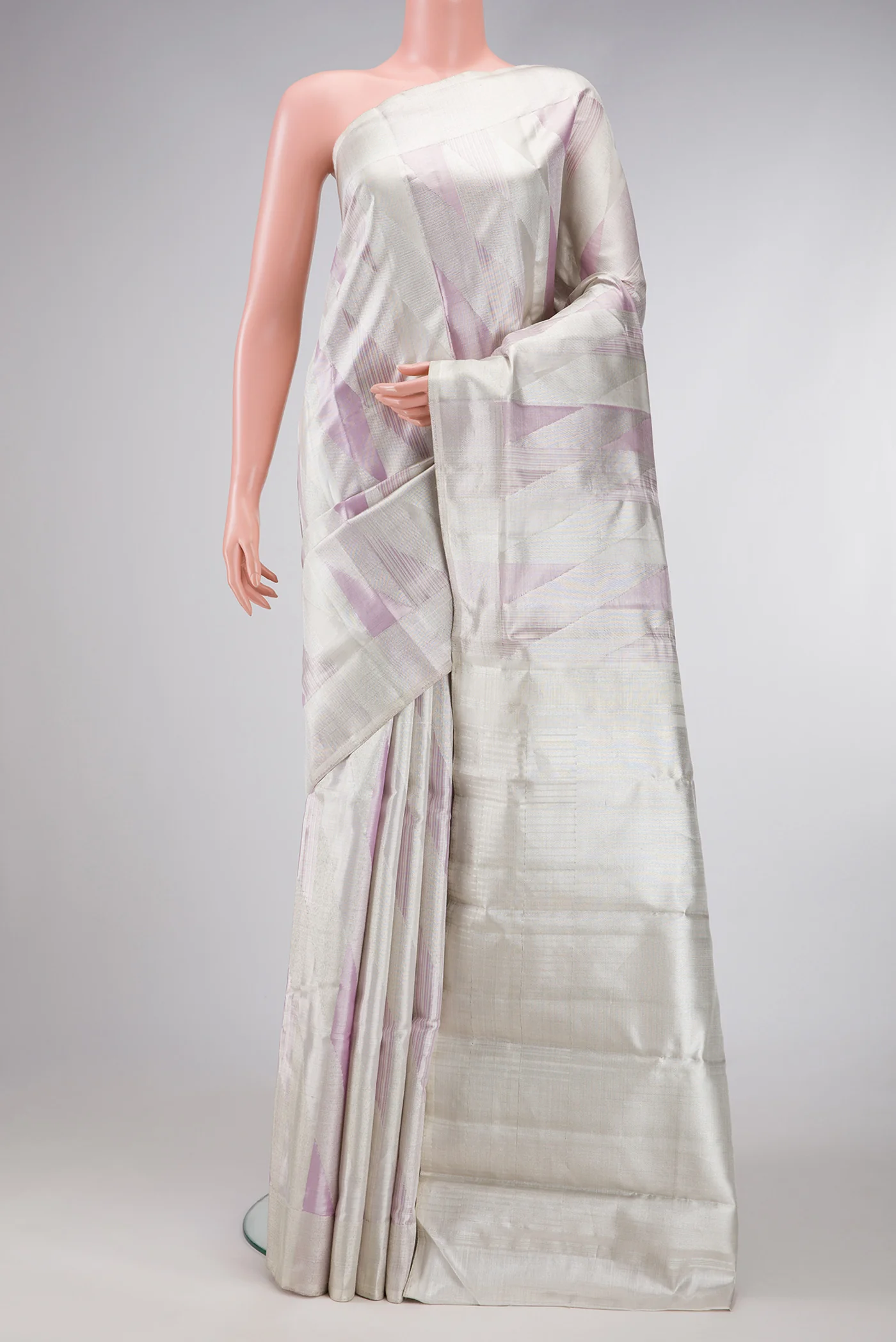 Lavender Dual Tone Kanjivaram Tissue Silk Saree