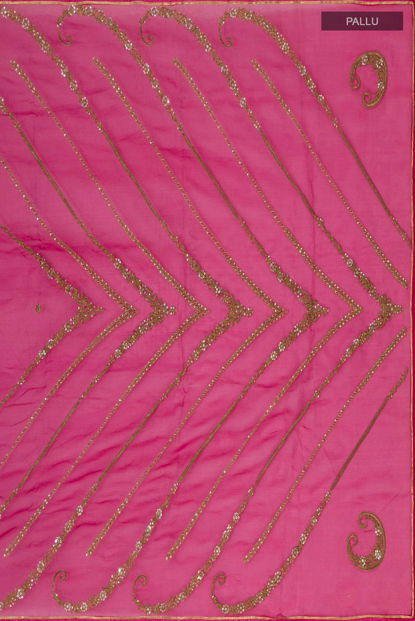 Sitara- Red Organza Silk Saree - Image 8