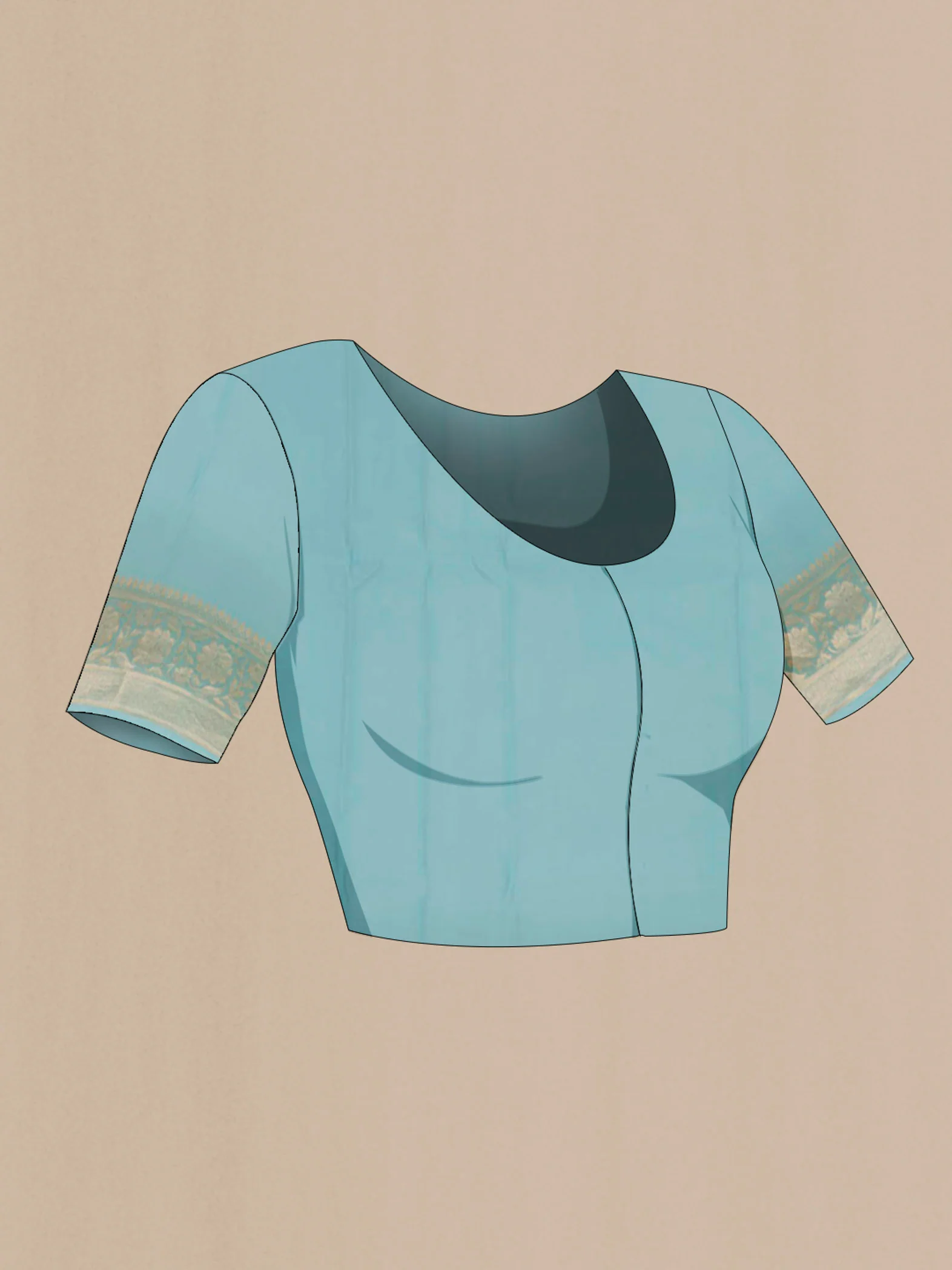 Sky Blue Organza Silk Saree - Image 2