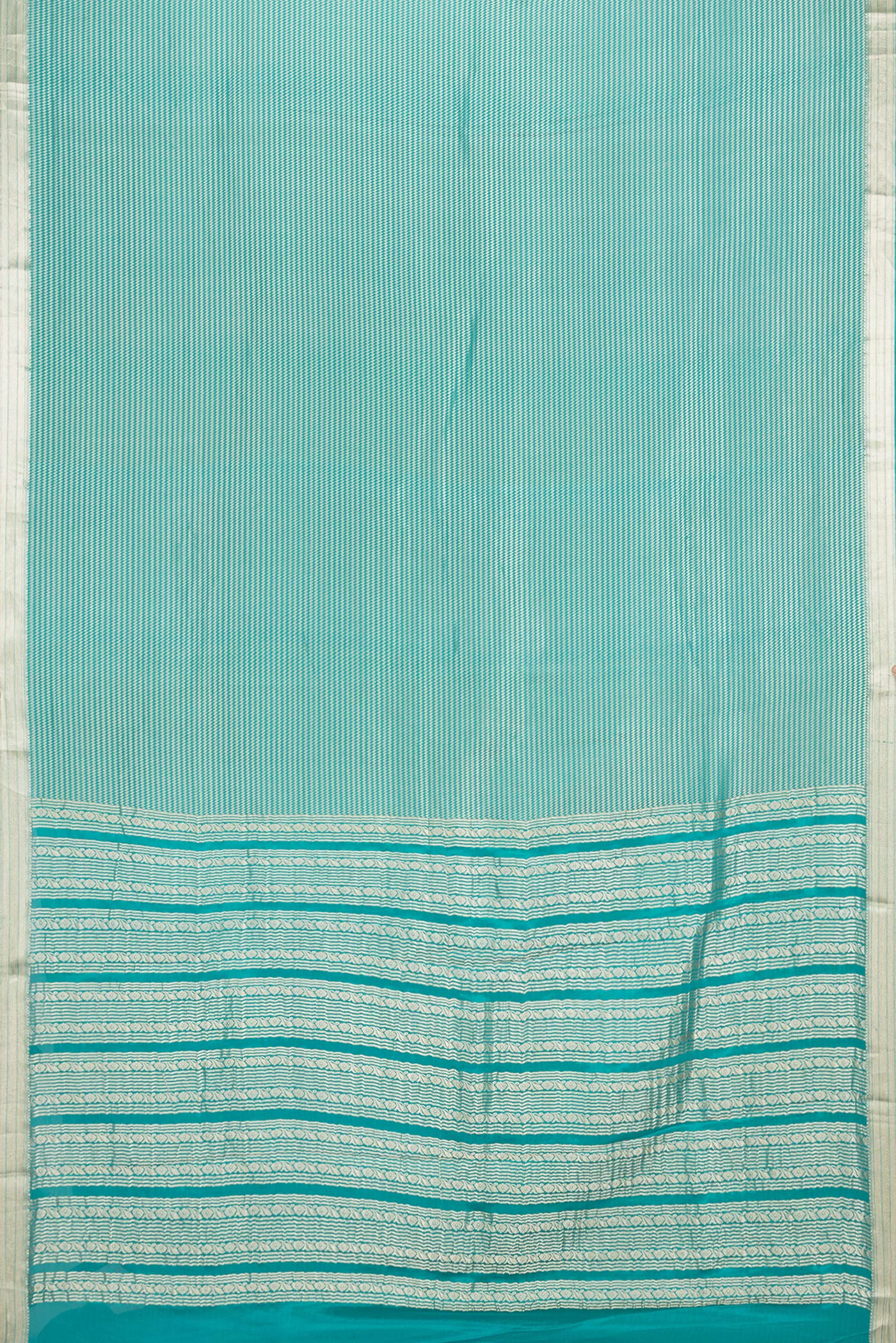 Blue Mysore Crepe Saree - Image 6