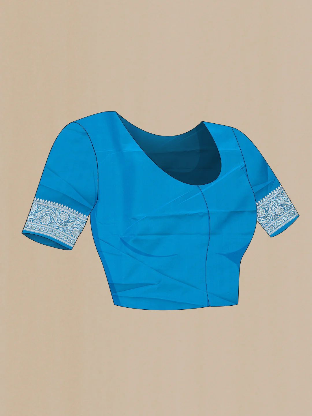 Sky Blue Blended Banarasi Silk Saree - Image 2