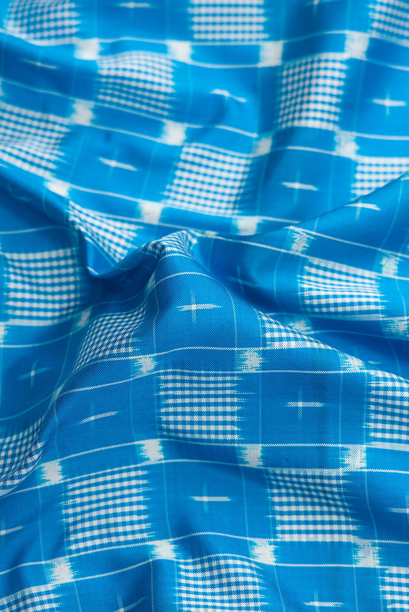 Sky Blue Pochampally Silk Saree - Image 2