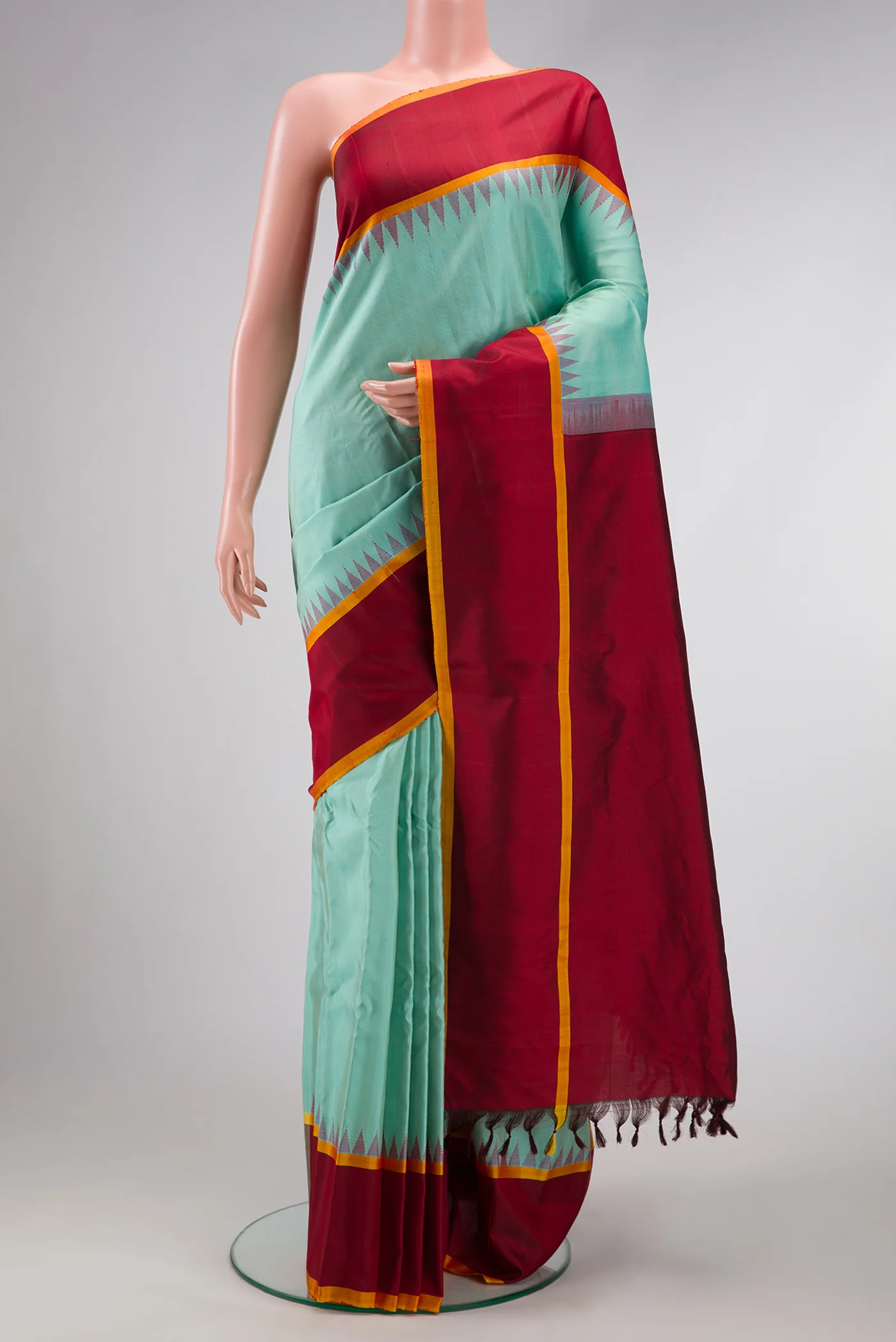 Light Blue Gadwal Silk Saree