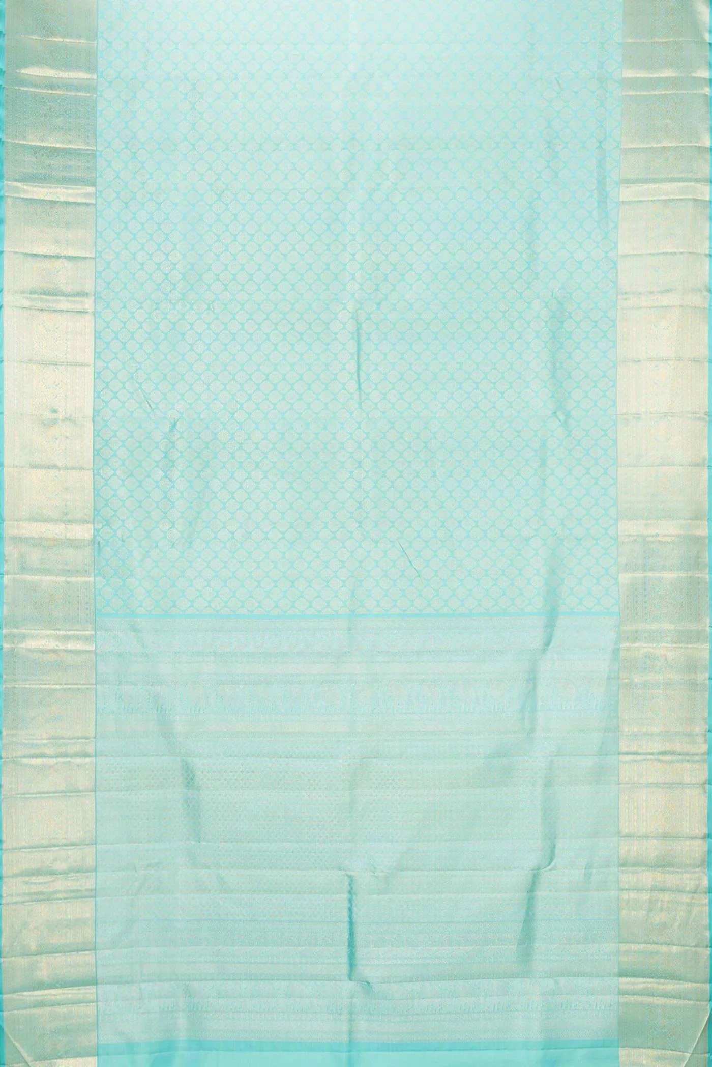 Sky Blue Dual Tone Kanchipuram Saree - Image 6