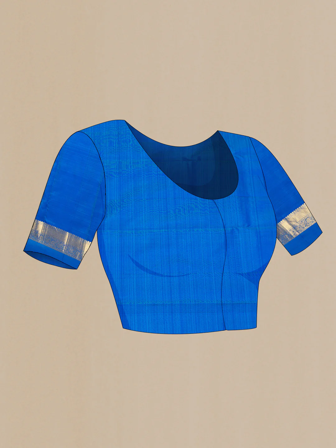 Sky Blue Dual Tone Kanchipuram Saree - Image 5