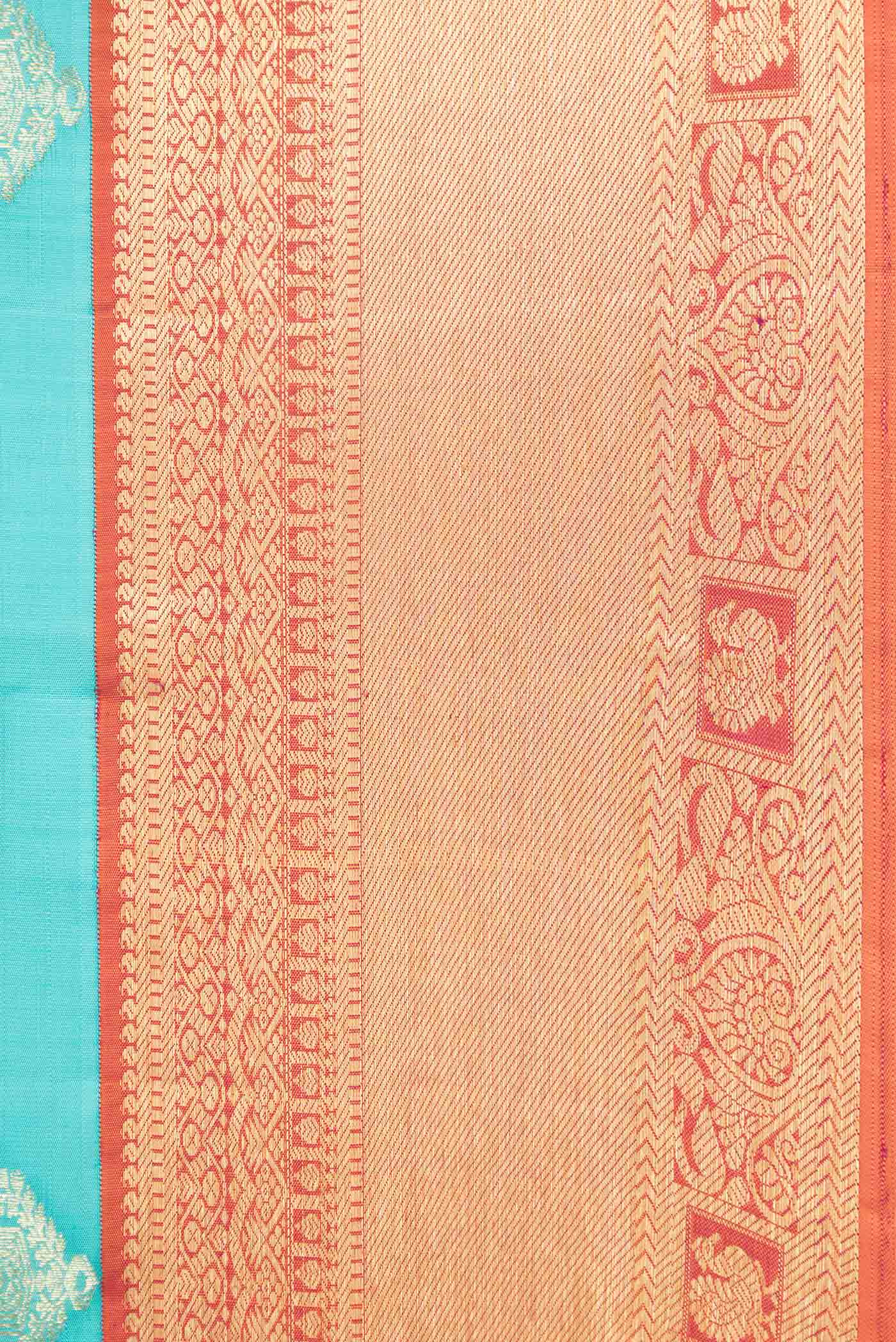 Sky Blue Dual Tone Kanjivaram Saree - Image 3