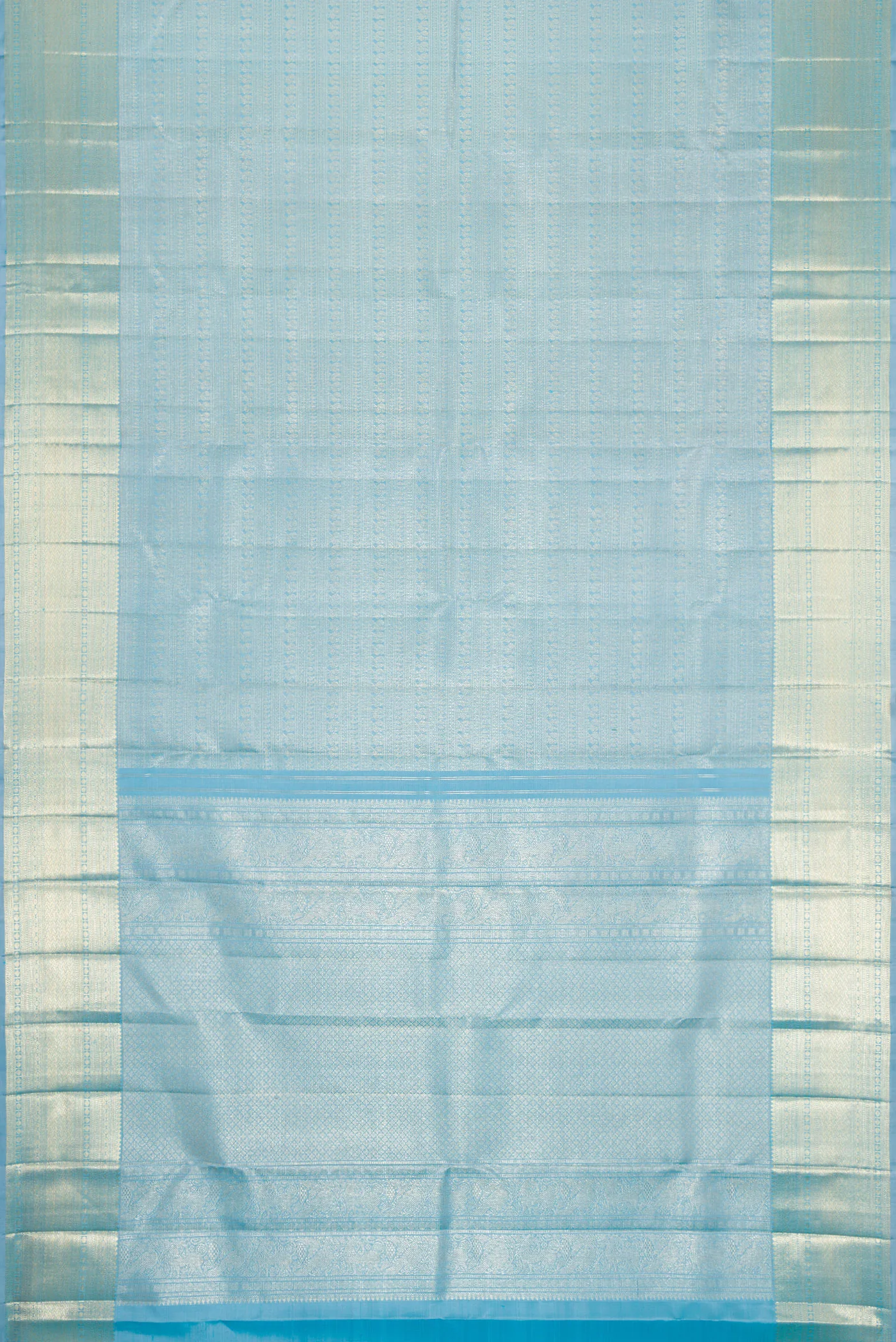 Sky Blue Kanchipuram Silk Saree - Image 6