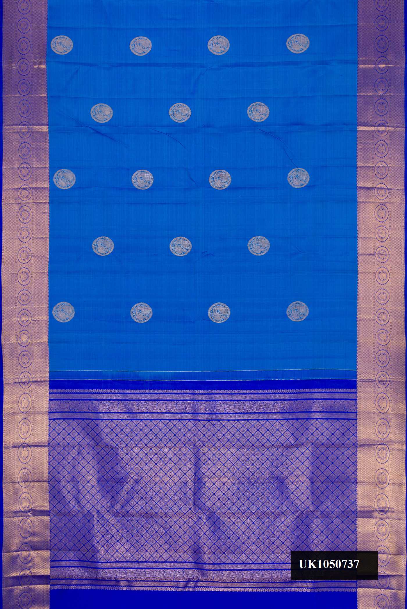 Sky Blue Dual Tone Kanchipuram Silk Saree