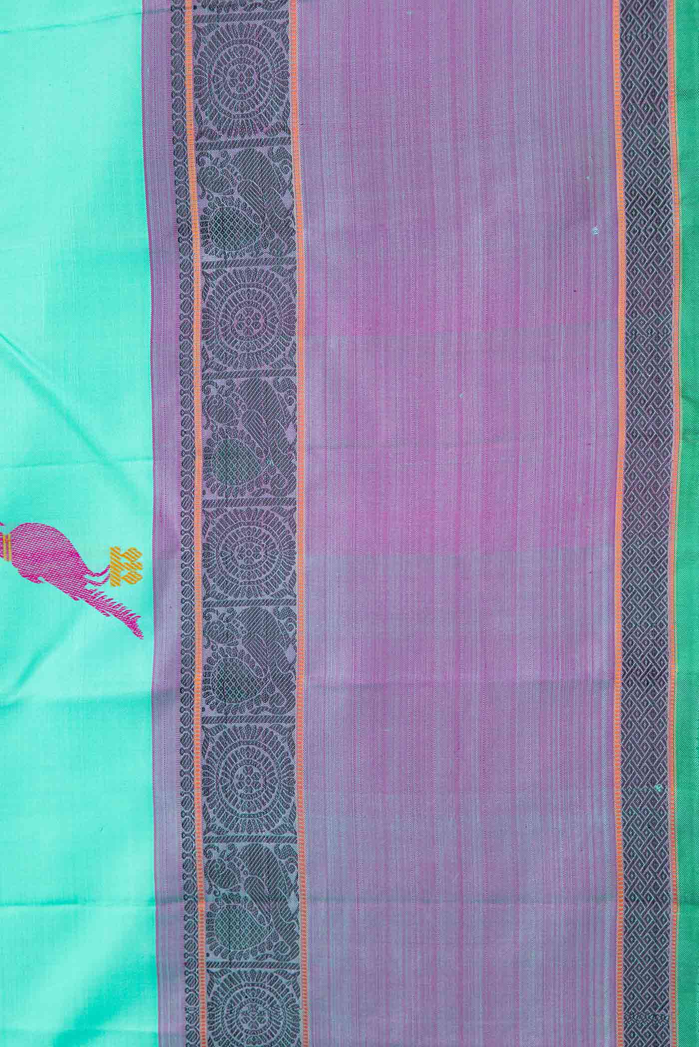 Sky Blue Dual Tone Kanchipuram Silk Saree - Image 3