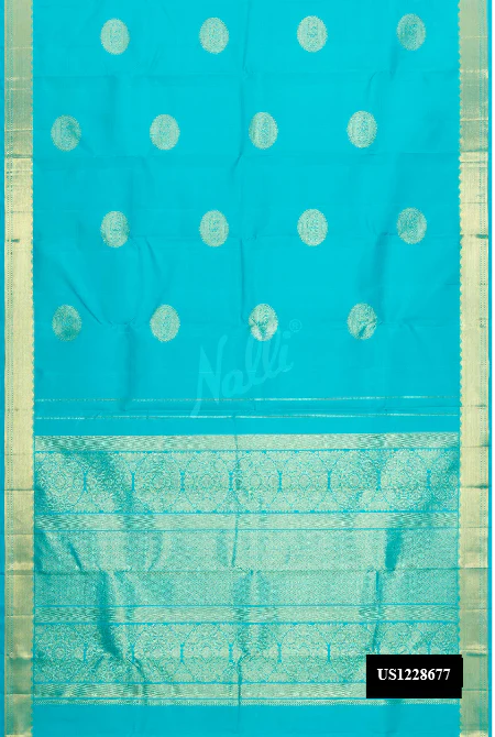 Sky Blue Dual Tone Kanchipuram Silk Saree