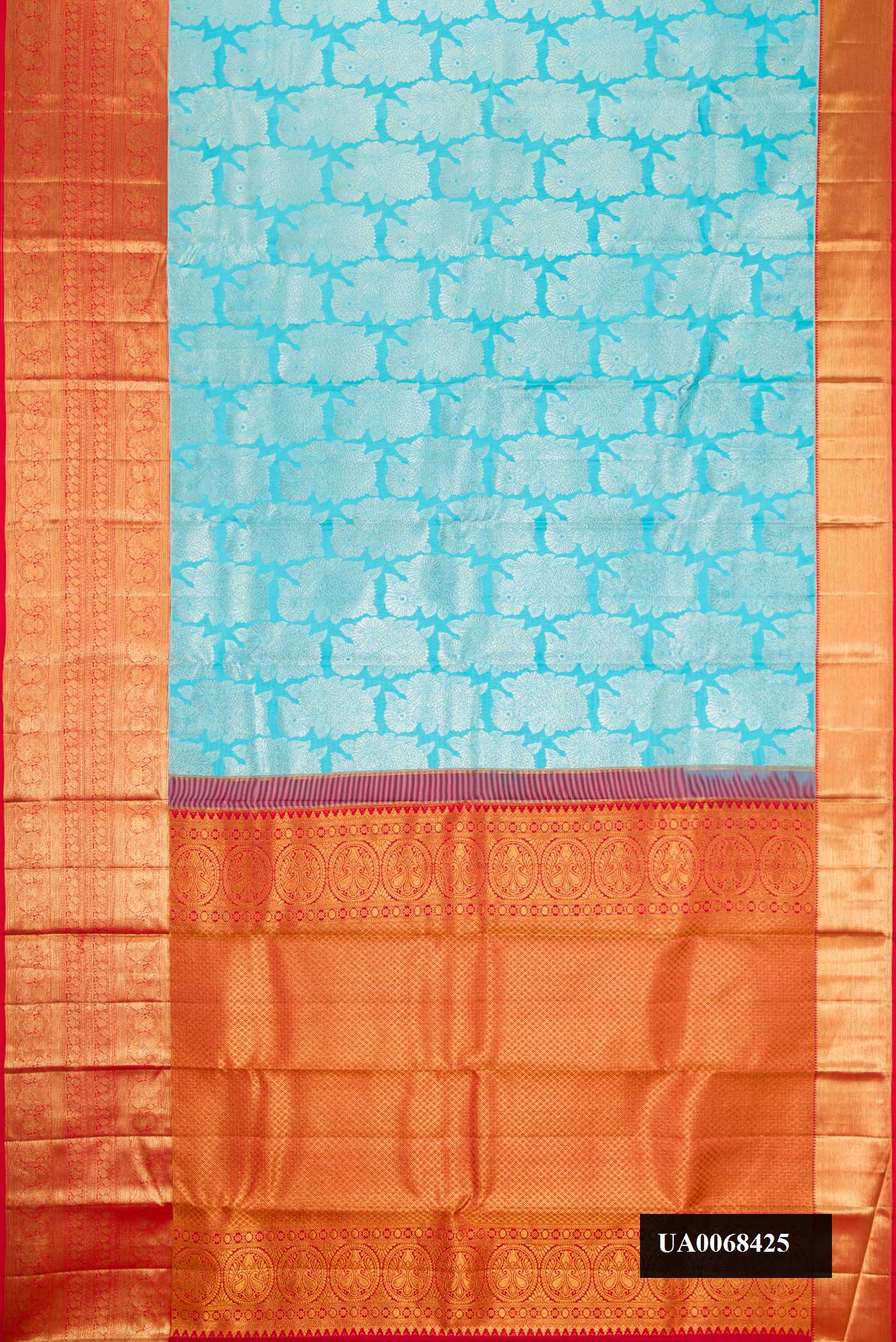Sky Blue Dual Tone Kanchipuram Silk Saree