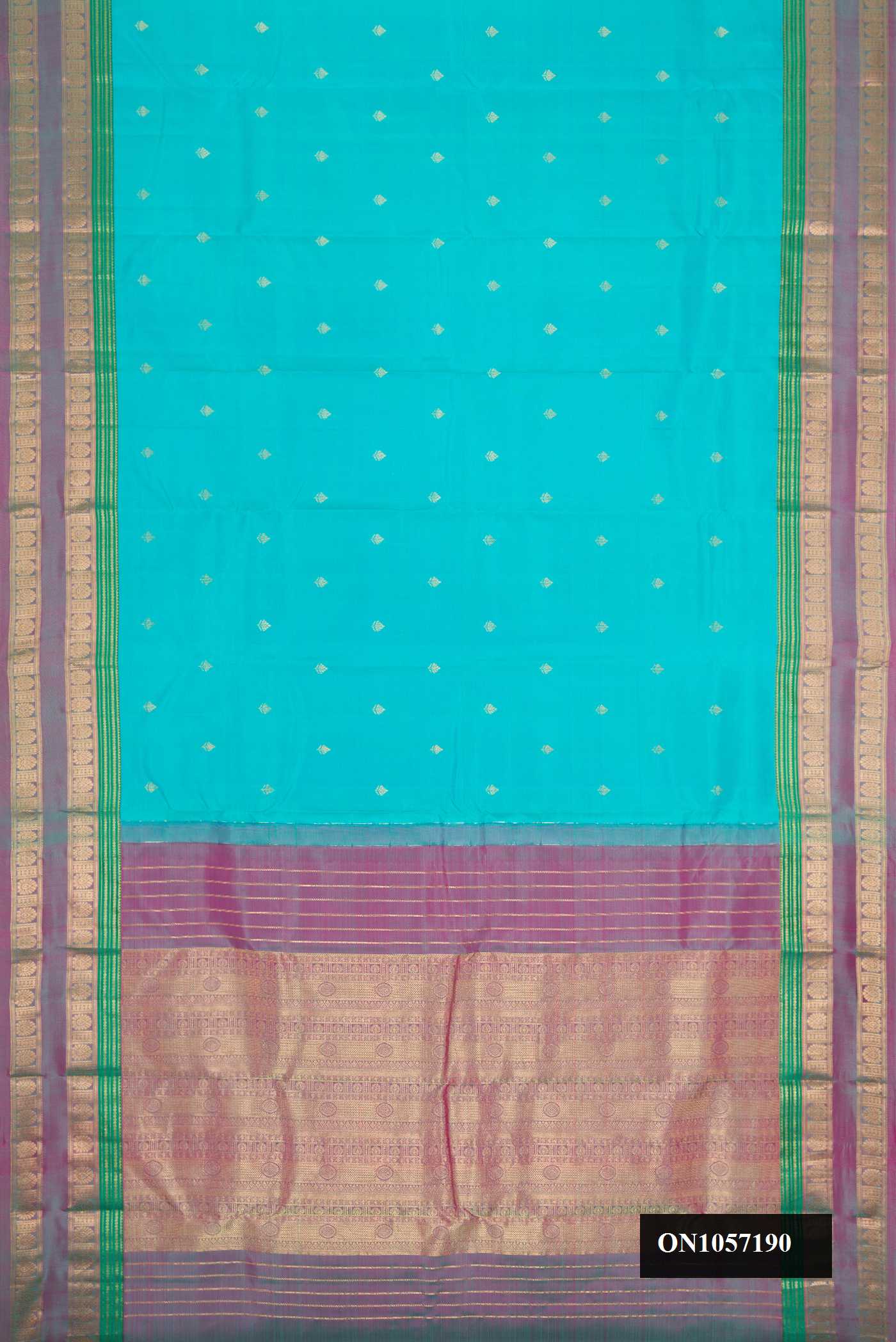 Sky Blue Dual Tone Kanchipuram Silk Saree