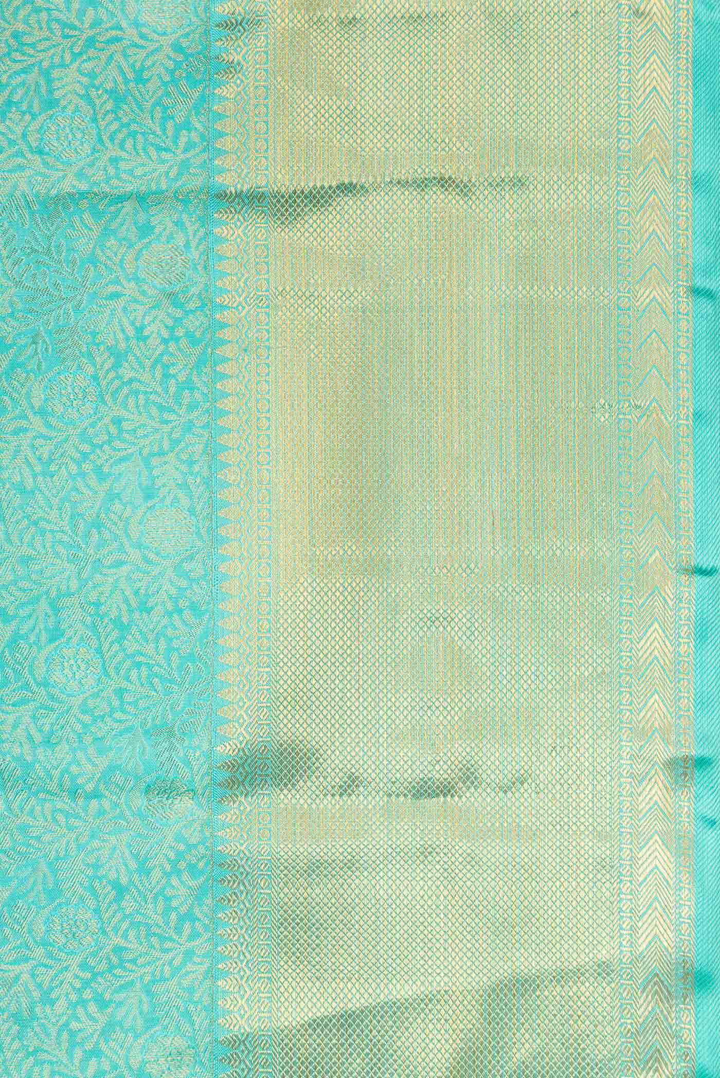 Sky Blue Dual Tone Kanjivaram Silk Saree - Image 3