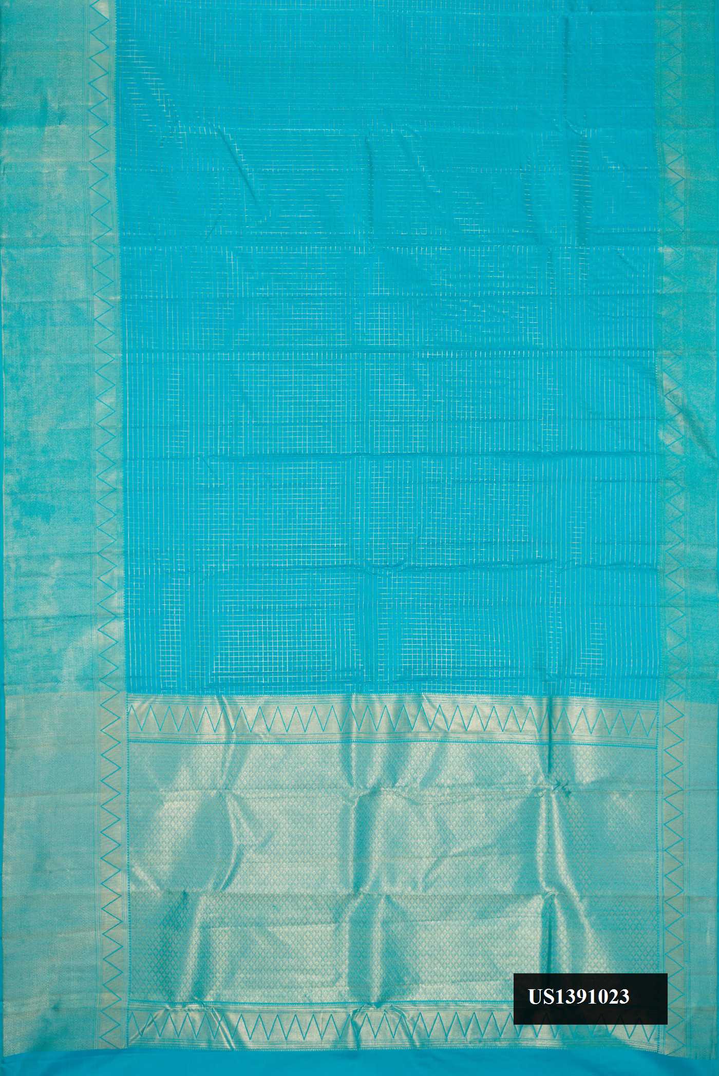 Sky Blue Dual Tone Kanchipuram Silk Saree