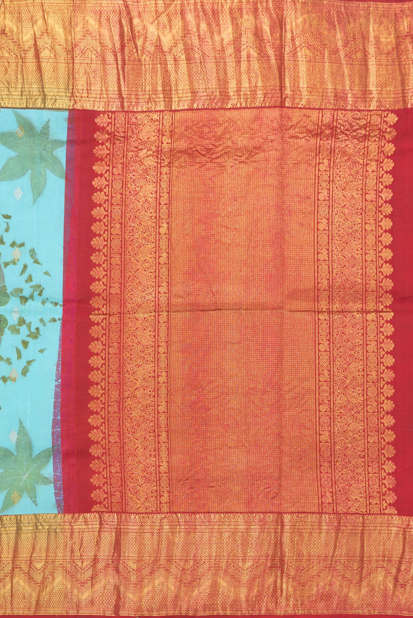 Sky Blue Kanchipuram Silk Saree - Image 6