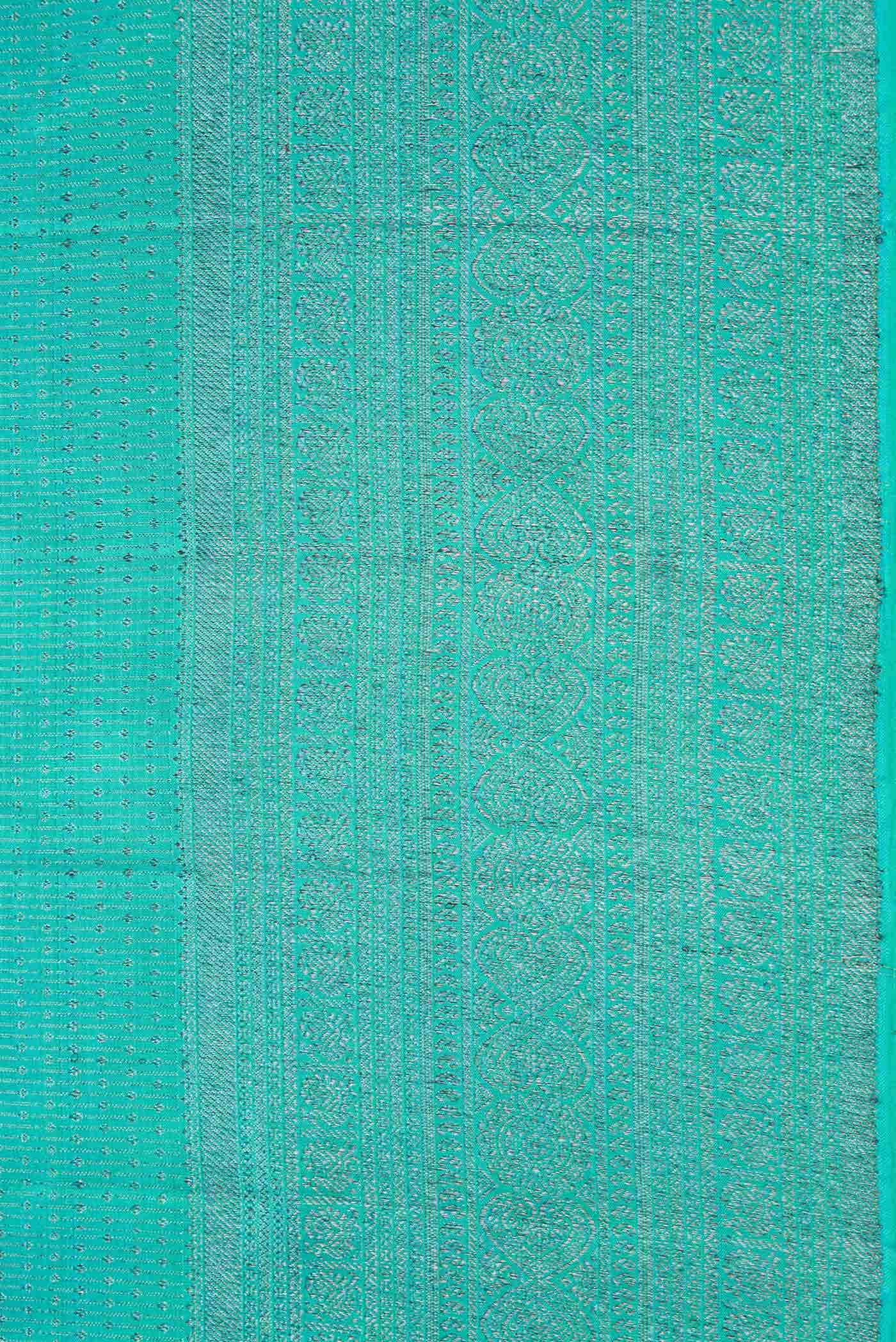 Sky Blue Dual Tone Kanchipuram Silk Saree - Image 6