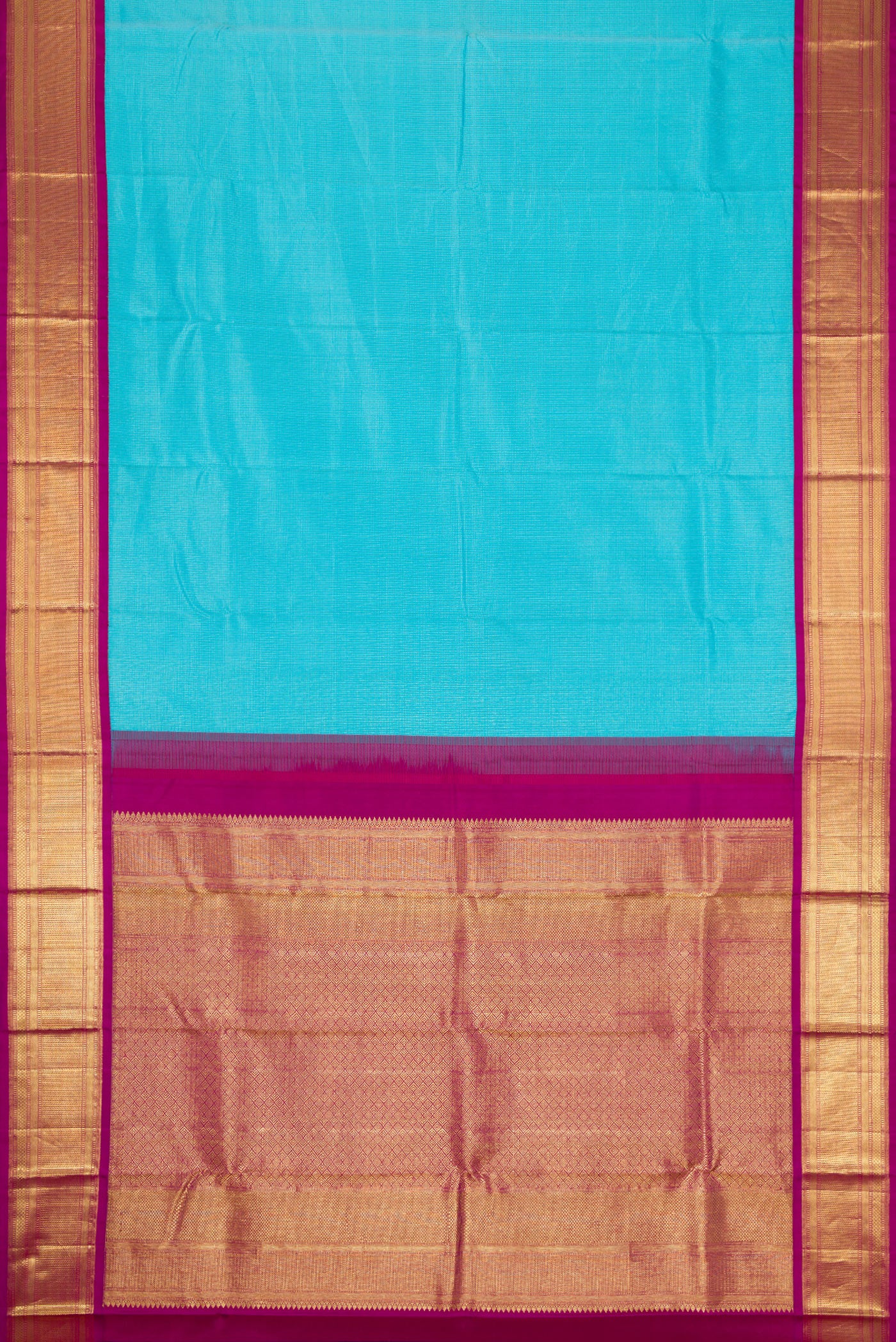 Sky Blue Kanjivaram Silk Saree - Image 6