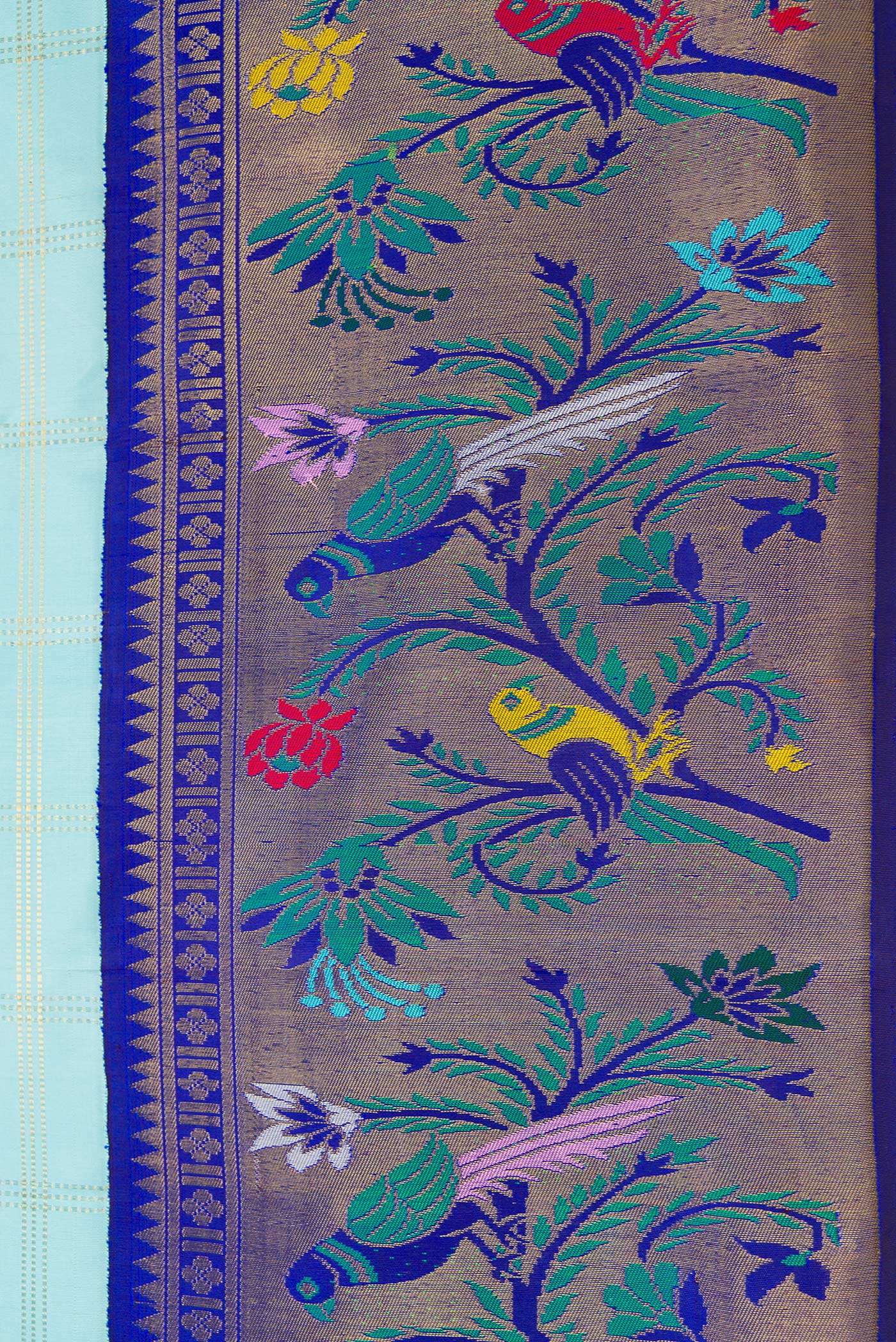 Sky Blue Kanjivaram Silk Saree - Image 3