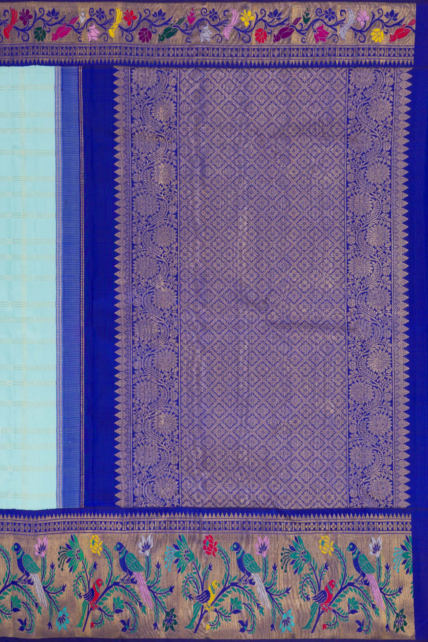 Sky Blue Kanjivaram Silk Saree - Image 7