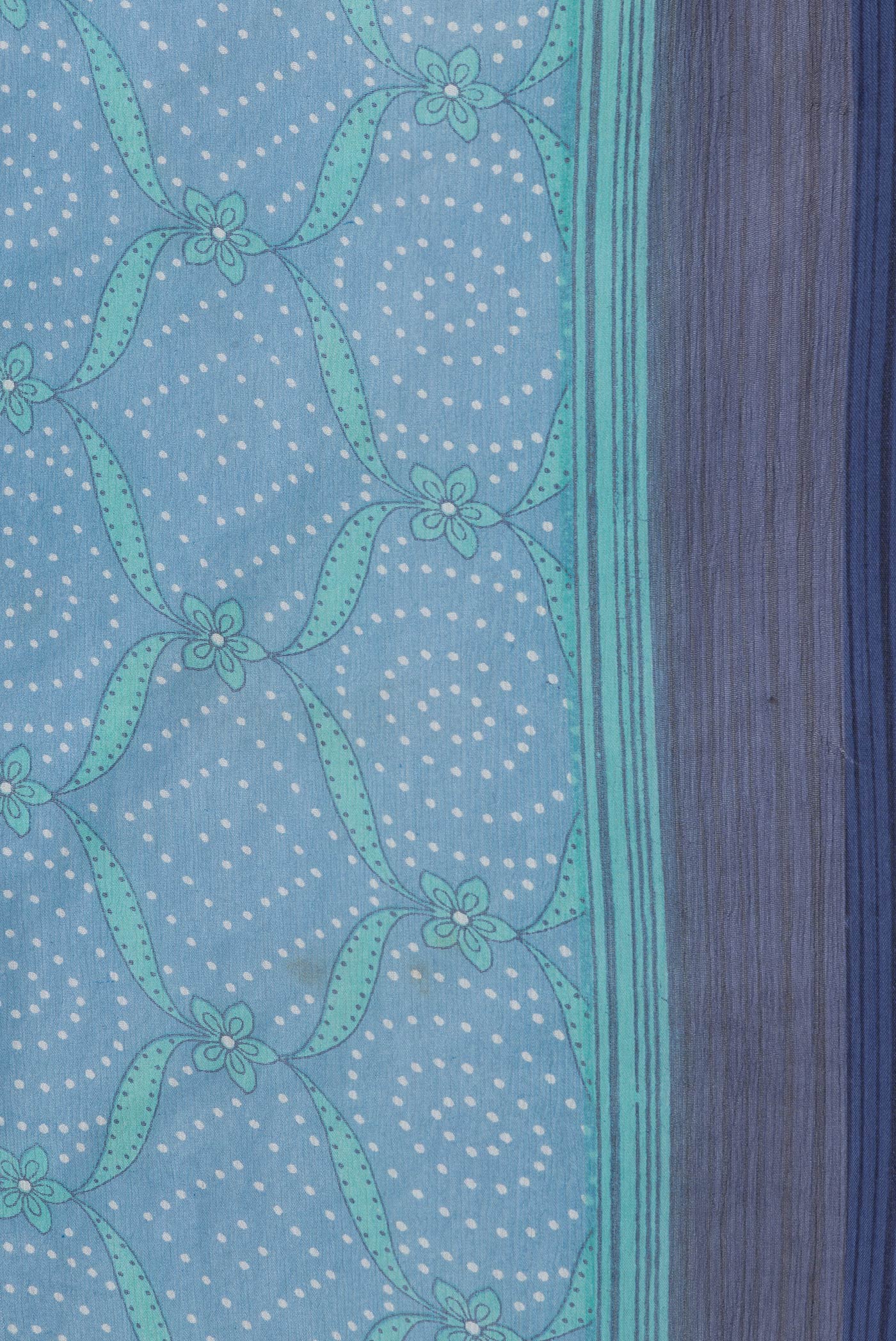 Sky Blue Mysore Chiffon Saree - Image 3