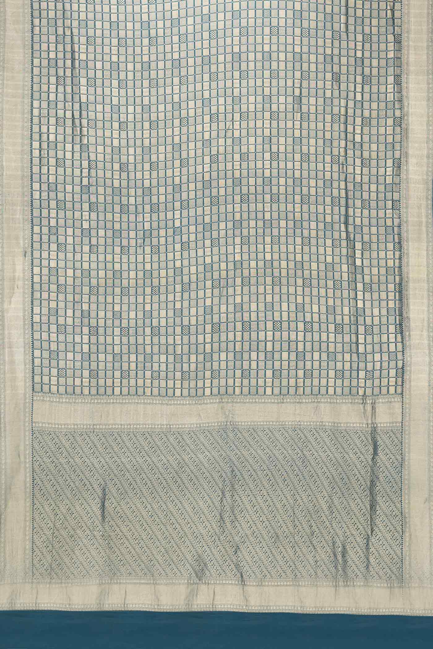 Blue Mysore Crepe Saree - Image 6