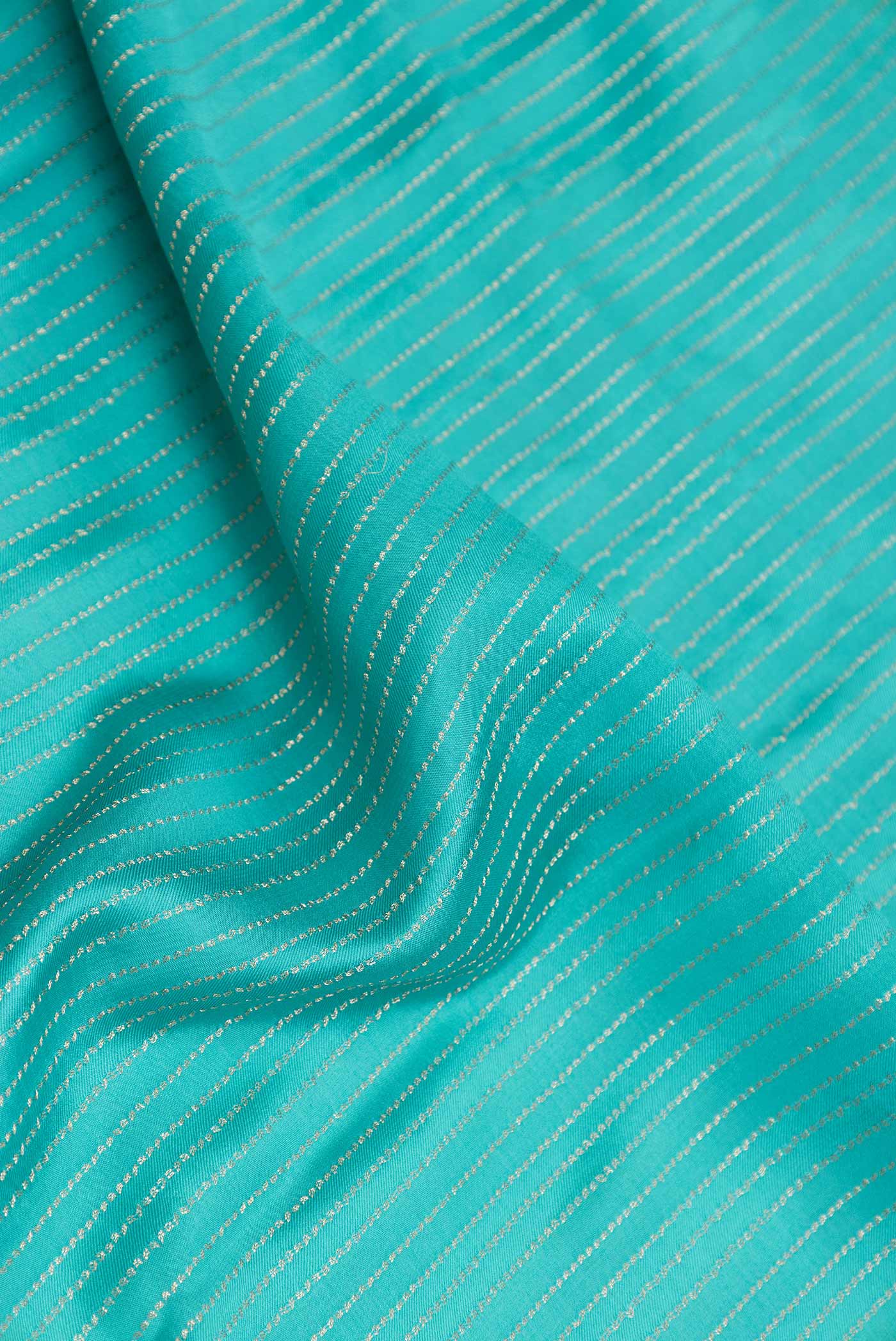 Sky Blue Mysore Crepe Saree - Image 2