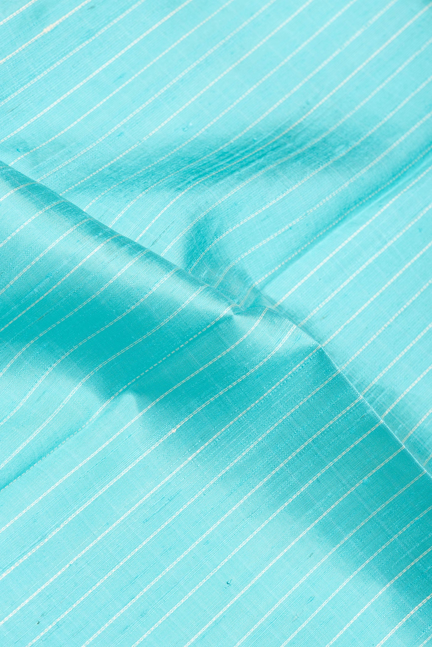 Sky Blue Raw Silk Saree - Image 2