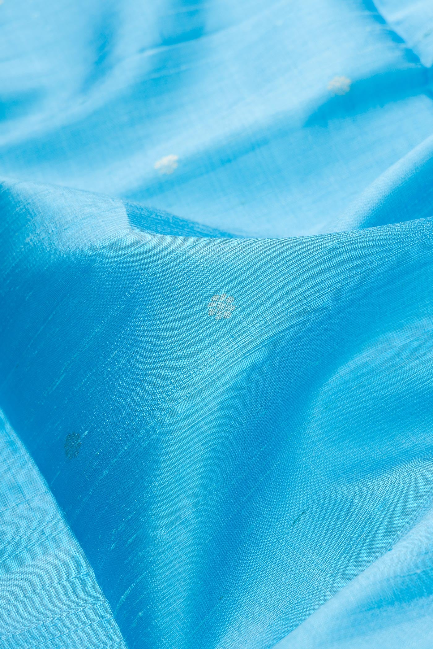 Sky Blue Raw Silk Saree - Image 2