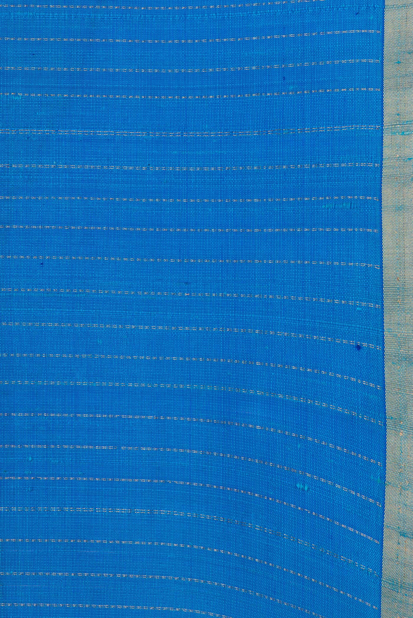 Sky Blue Raw Silk Saree - Image 3