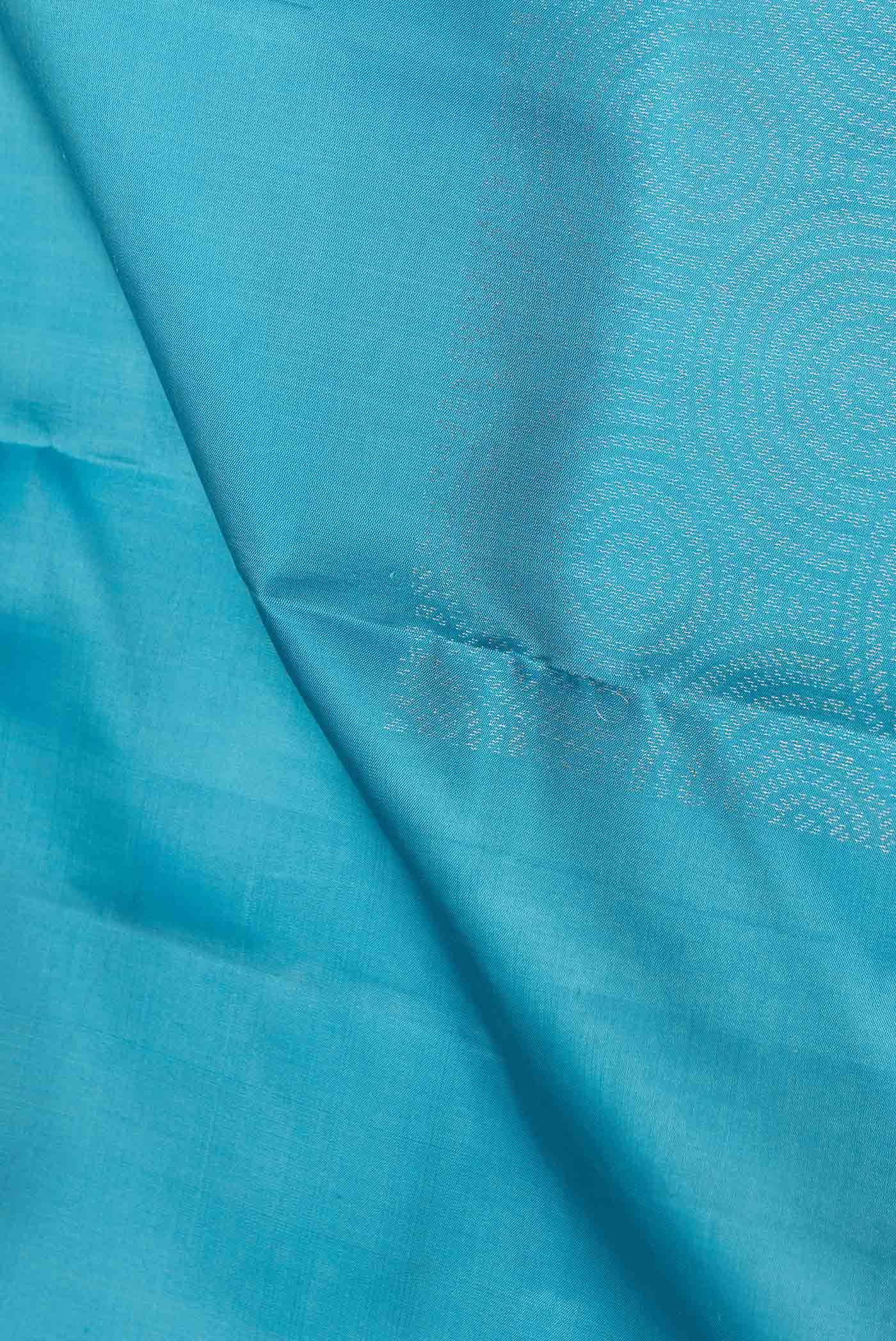 Sky Blue Dual Tone Soft Silk Saree - Image 2