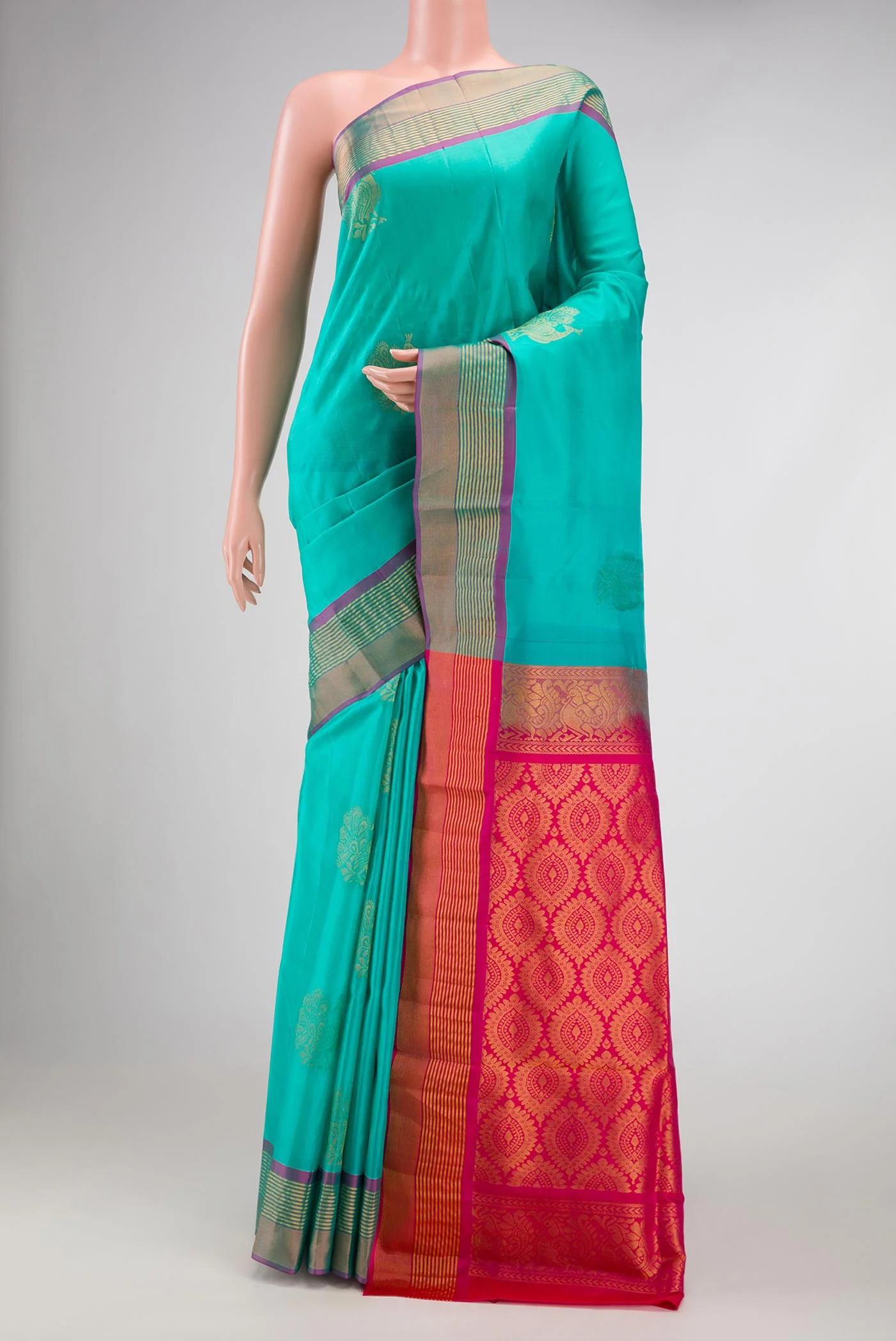 Turquoise Soft Silk Saree