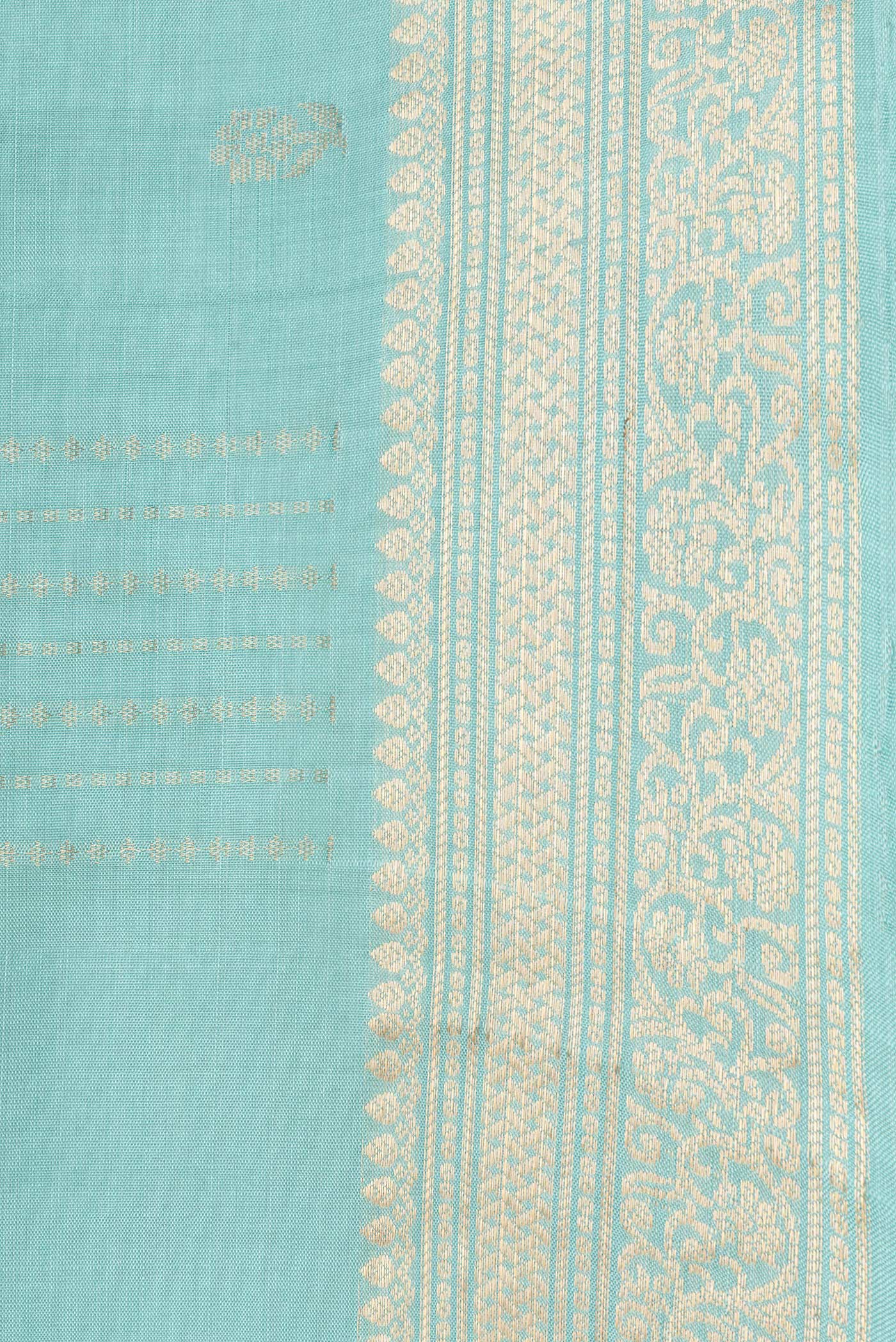 Sky Blue Soft Silk Saree - Image 3