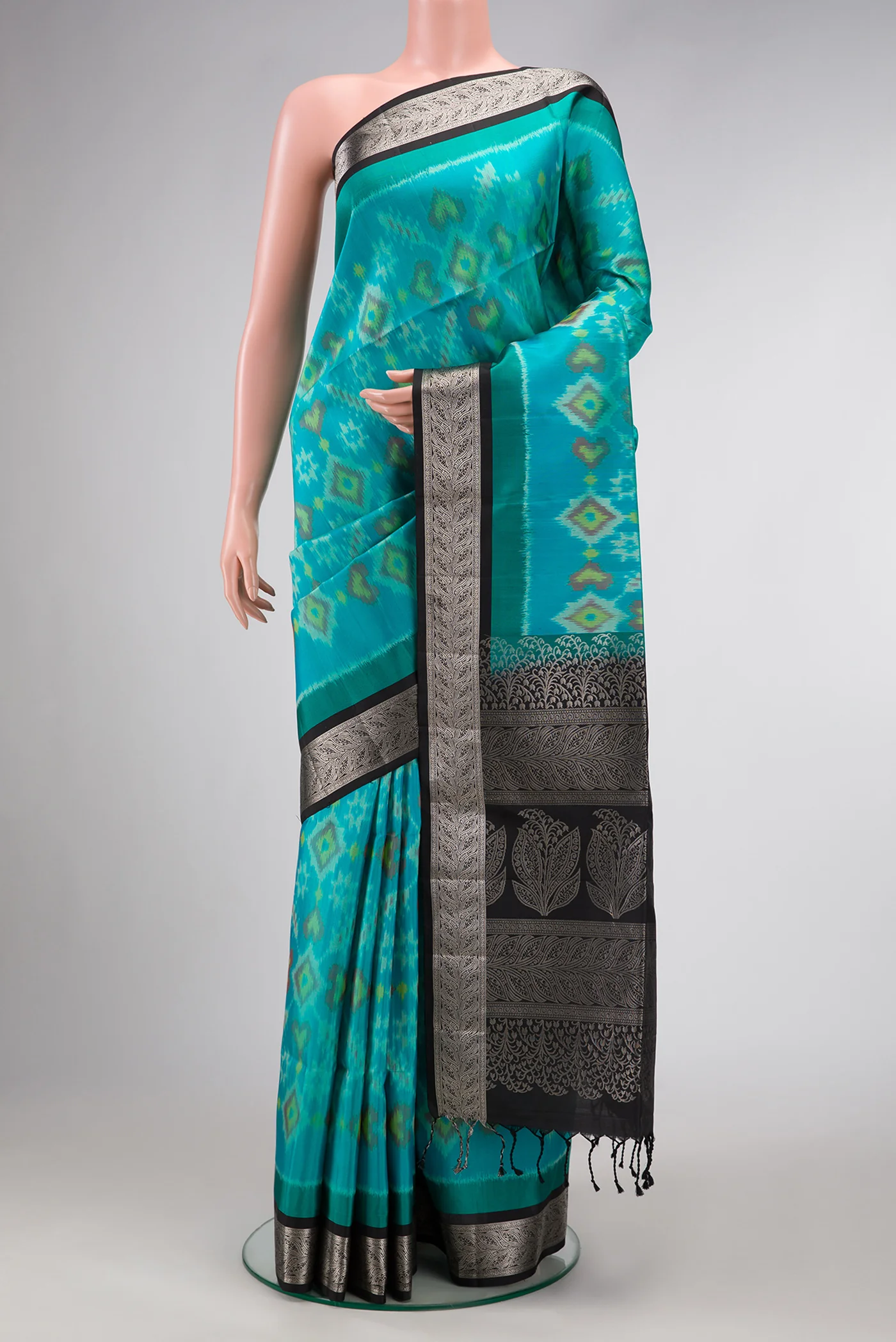 Sky Blue Dual Tone Soft Silk Saree