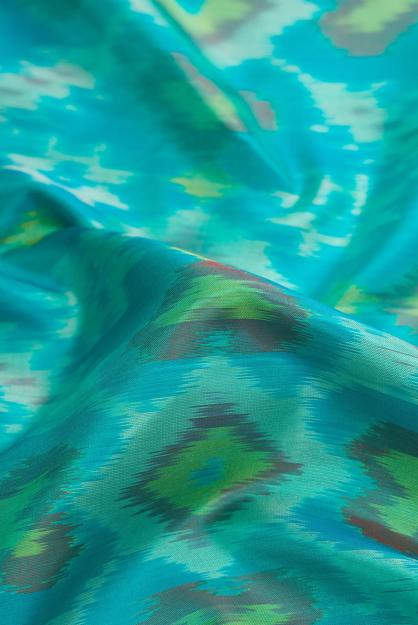 Sky Blue Dual Tone Soft Silk Saree - Image 2
