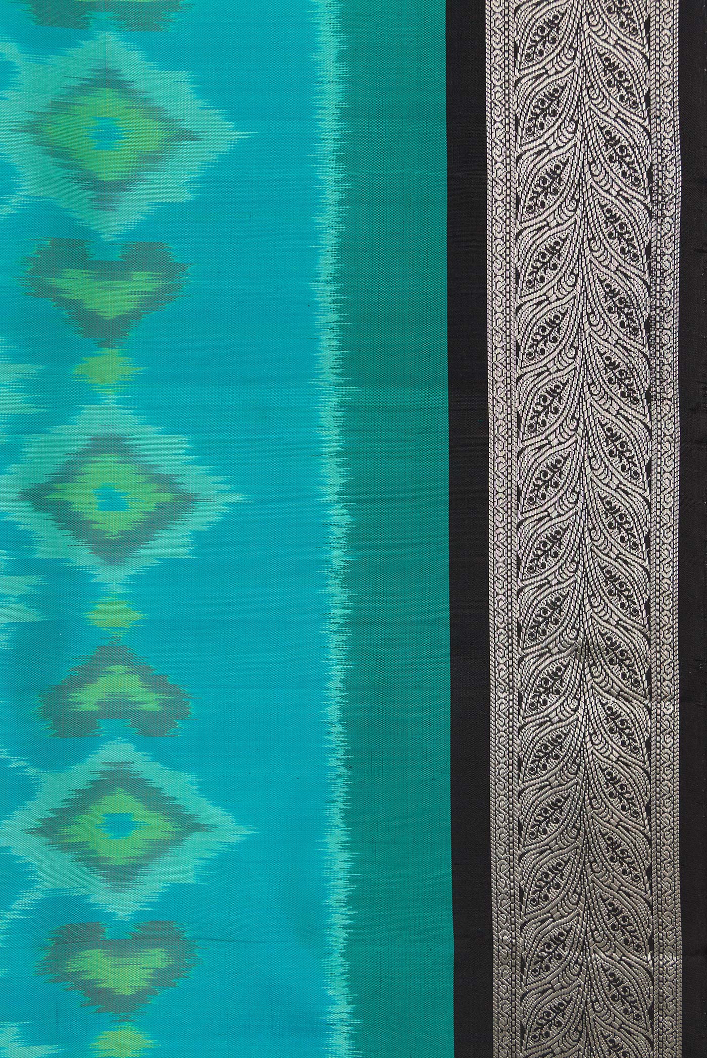 Sky Blue Dual Tone Soft Silk Saree - Image 3