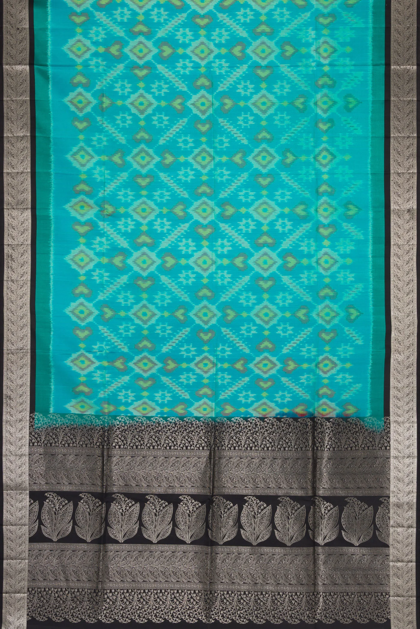 Sky Blue Dual Tone Soft Silk Saree - Image 6