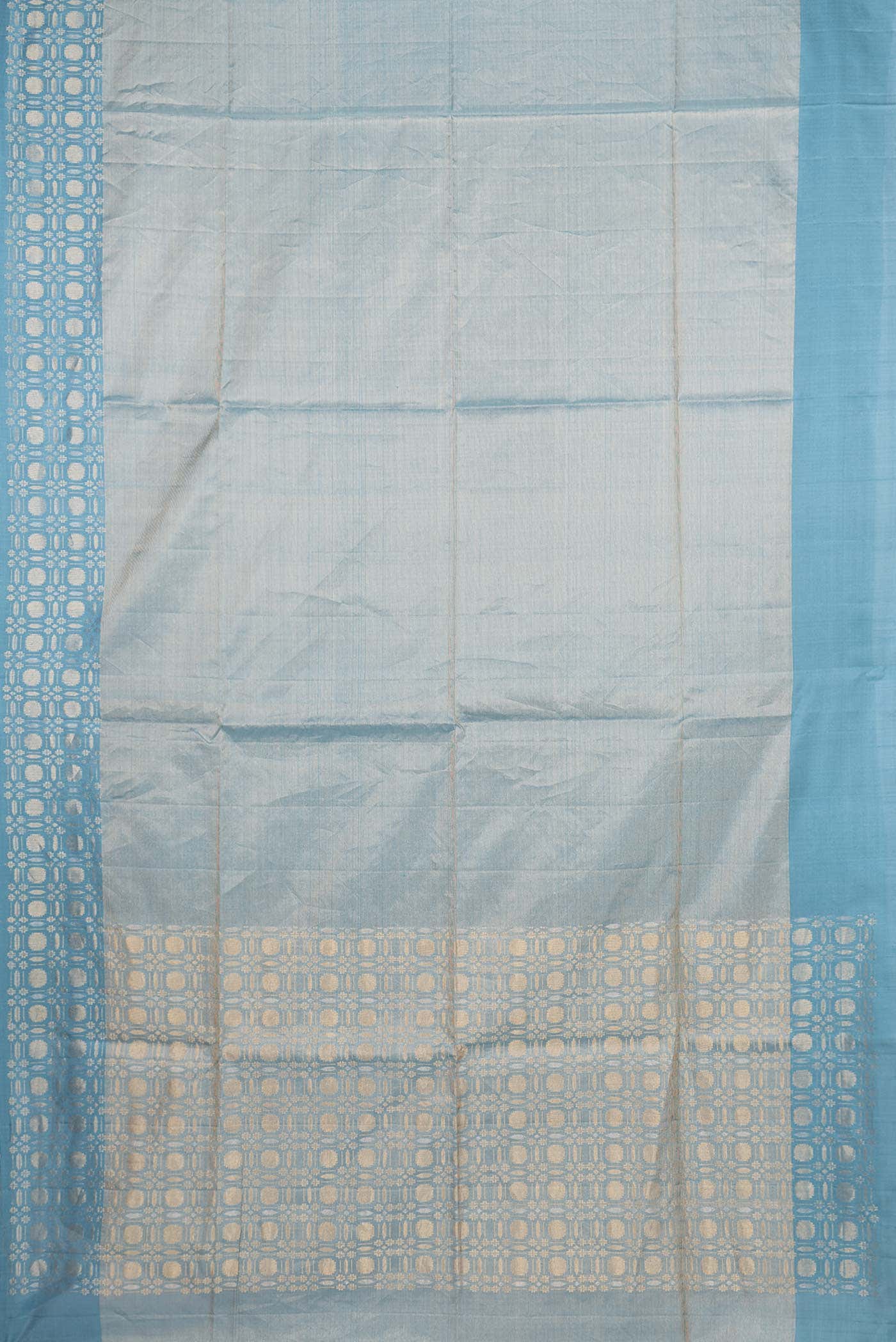 Sky Blue Dual Tone Soft Silk Saree - Image 4