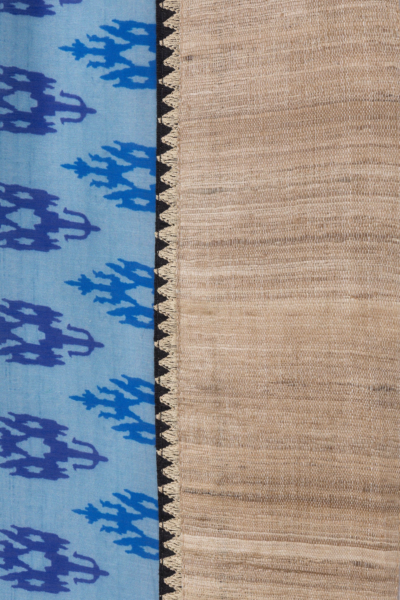 Sky Blue Tussar Silk Saree - Image 3