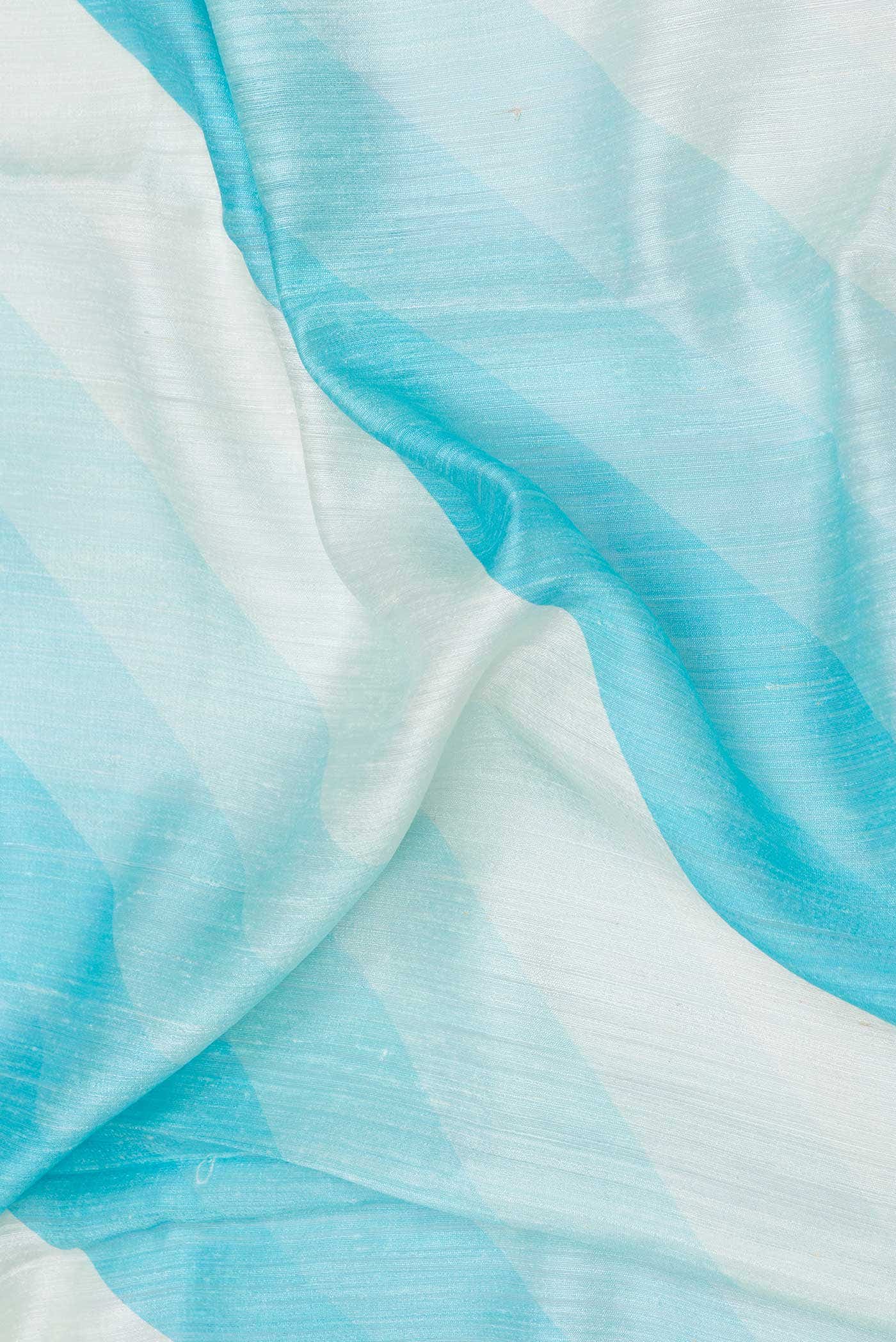 Sky Blue Dual Tone Tussar Silk Saree - Image 2