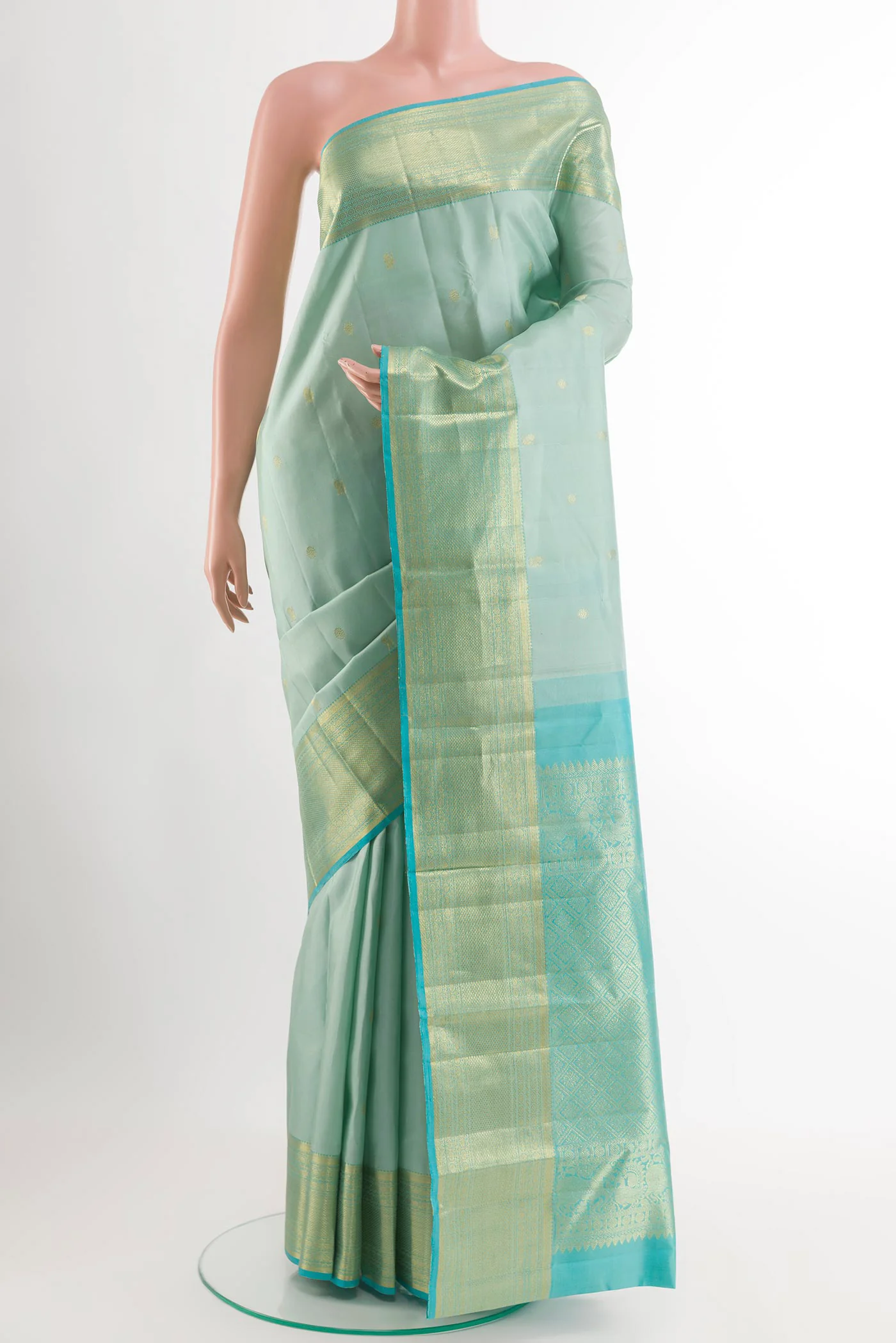 Light Blue Kanchipuram Silk Saree