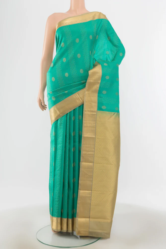 Turquoise Kanchipuram Silk Saree