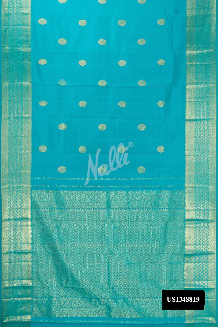 Sky Blue Kanchipuram Silk Saree