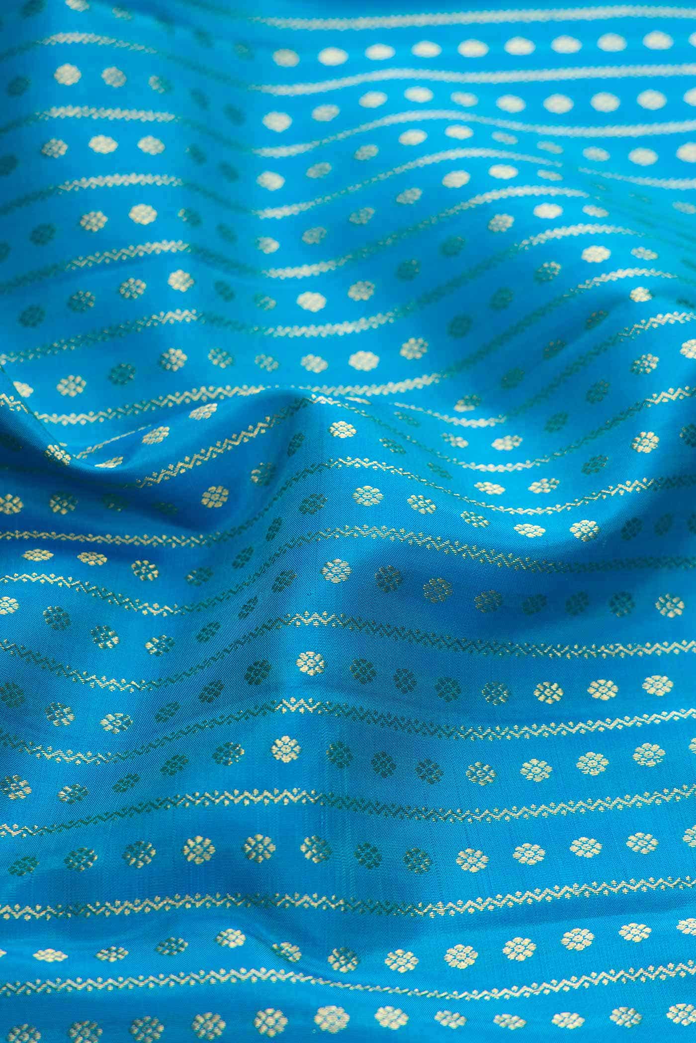Sky Blue Kanjivaram Silk Saree - Image 3