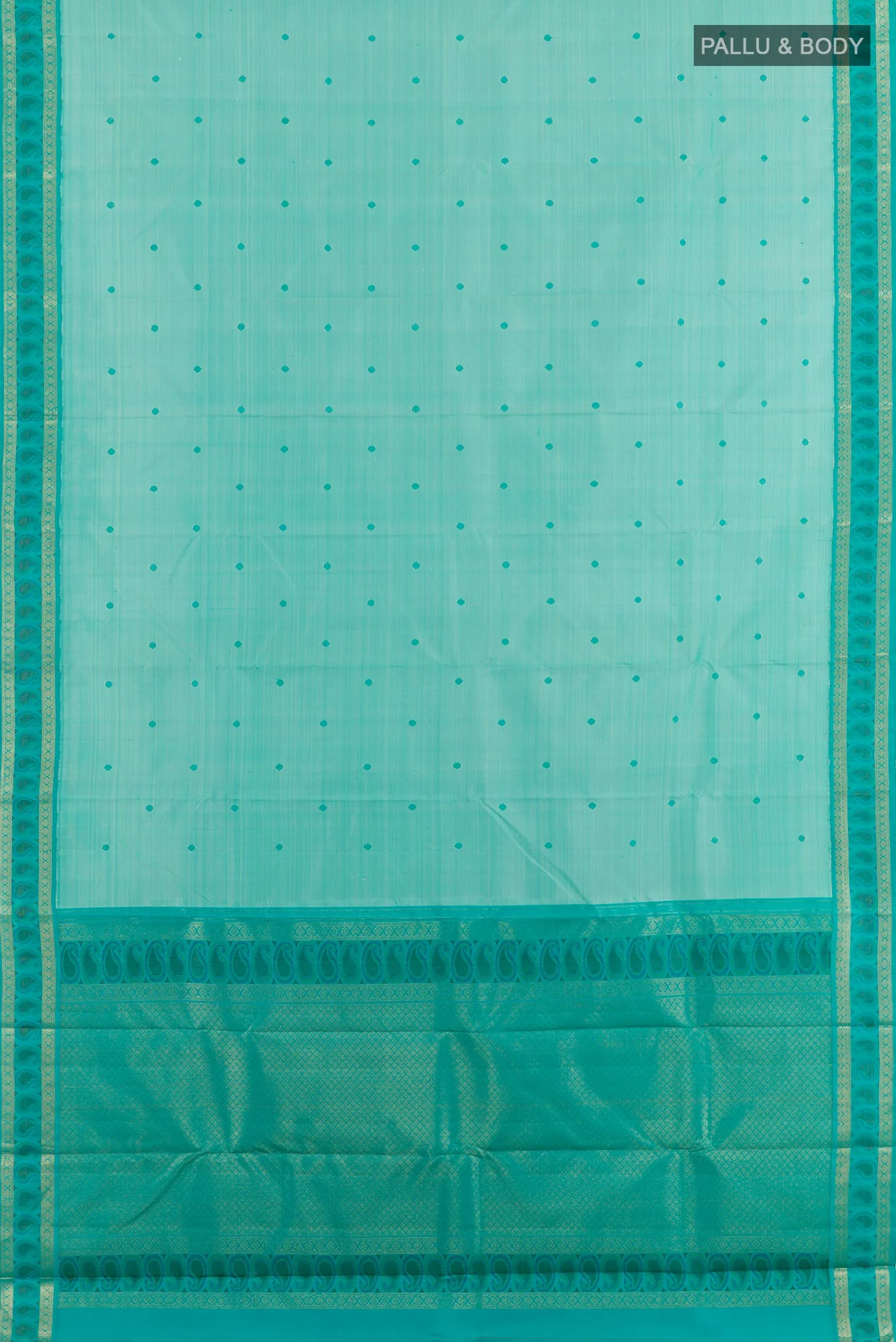 Light Blue Kanjivaram Silk Saree - Image 3