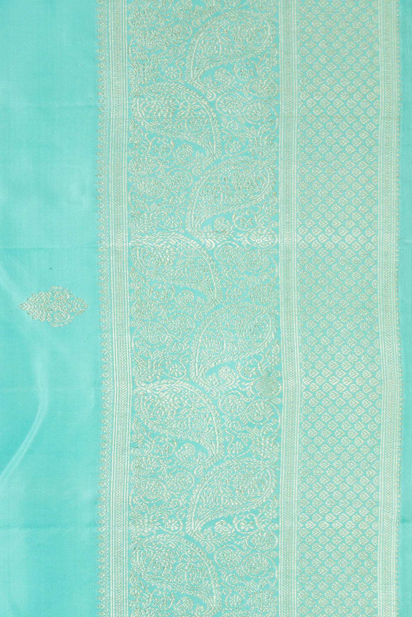Sky Blue Kanjivaram Silk Saree - Image 3