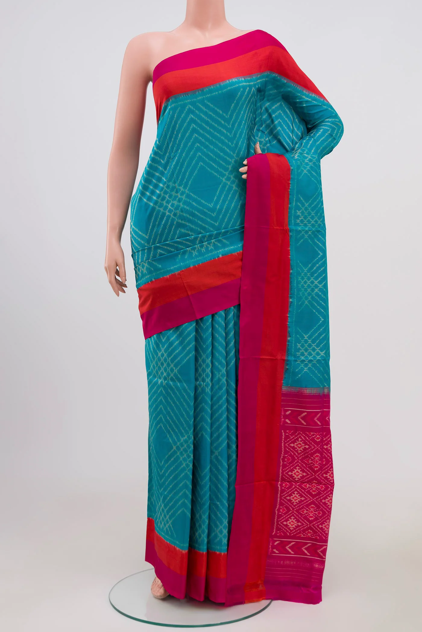 Sky Blue Pochampally Silk Saree